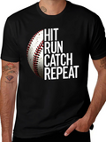 Hit Run Catch Repeat Baseball Graphic Tee