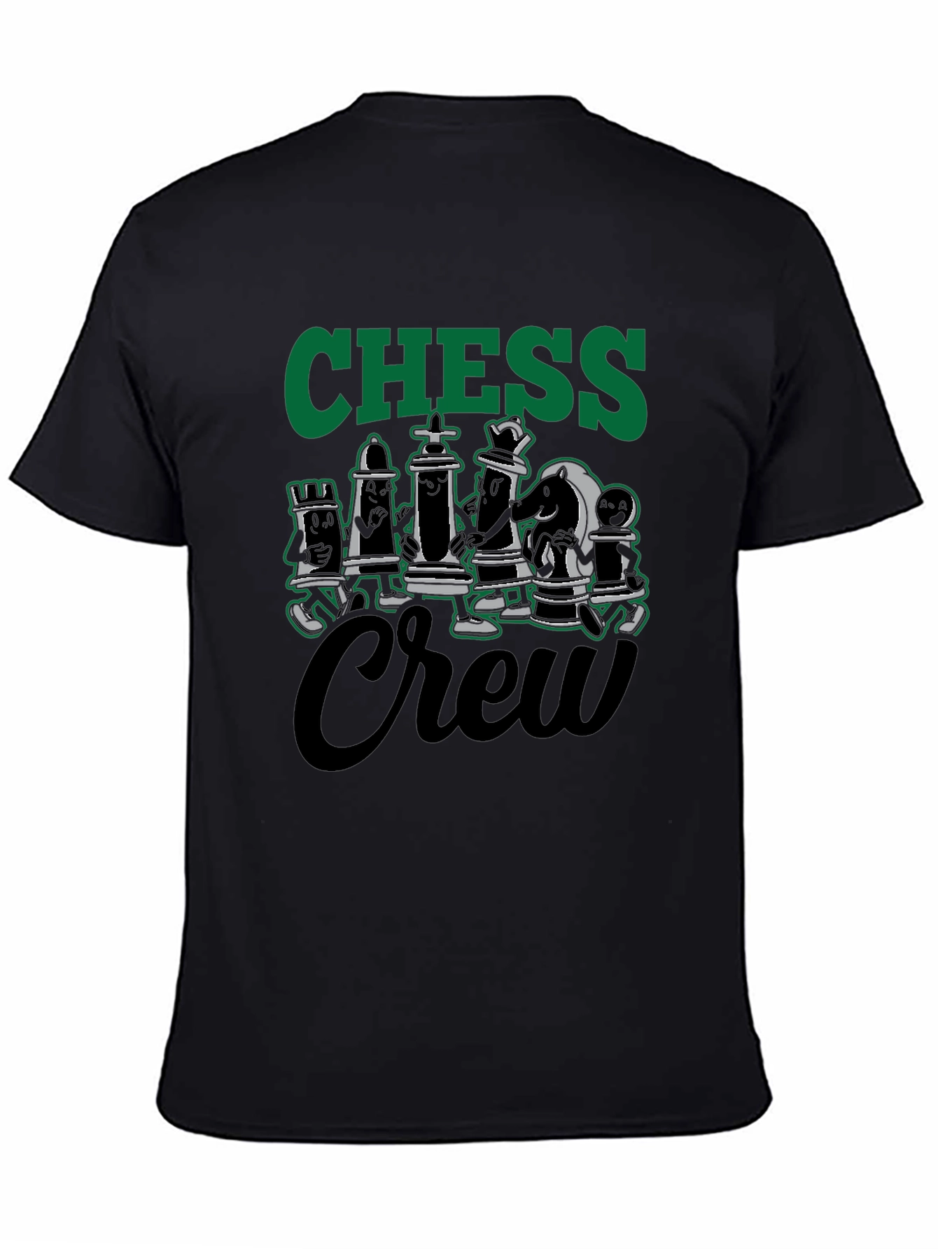 Chess Crew Black Graphic Tee - Unique Chess Piece Design