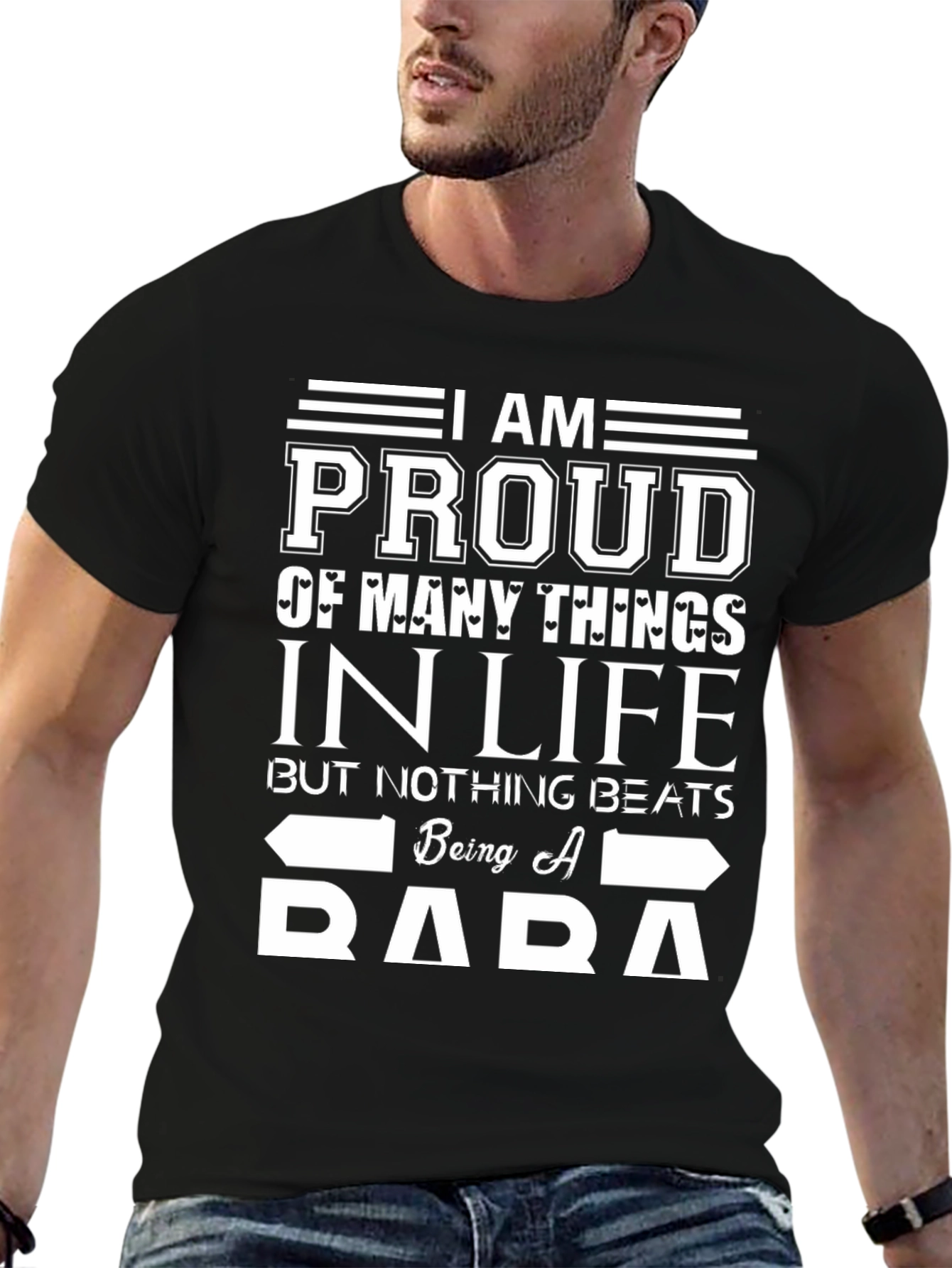 Proud Baba Graphic Tee - Black Cotton T-Shirt