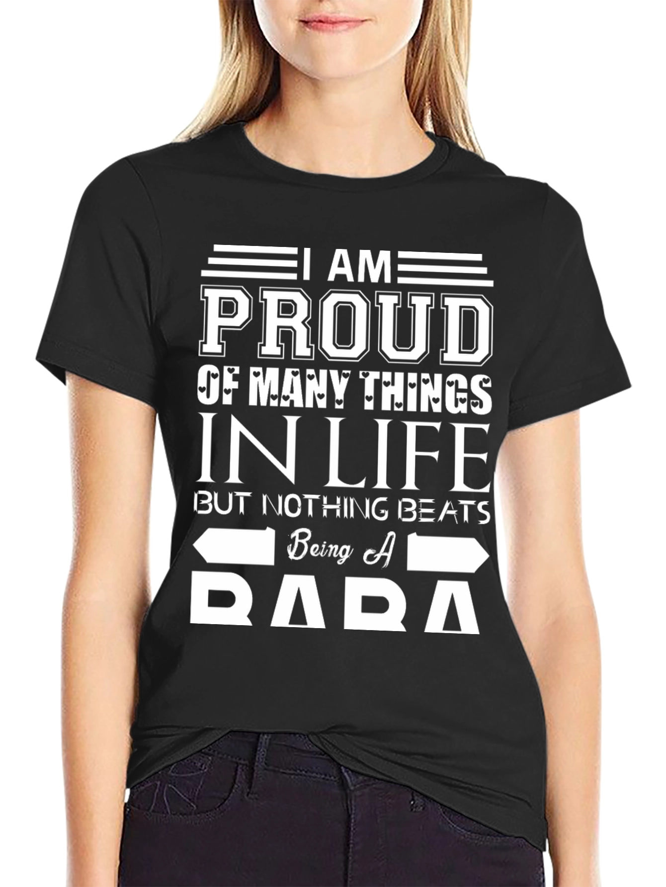 Proud Baba Graphic Tee - Black Cotton T-Shirt