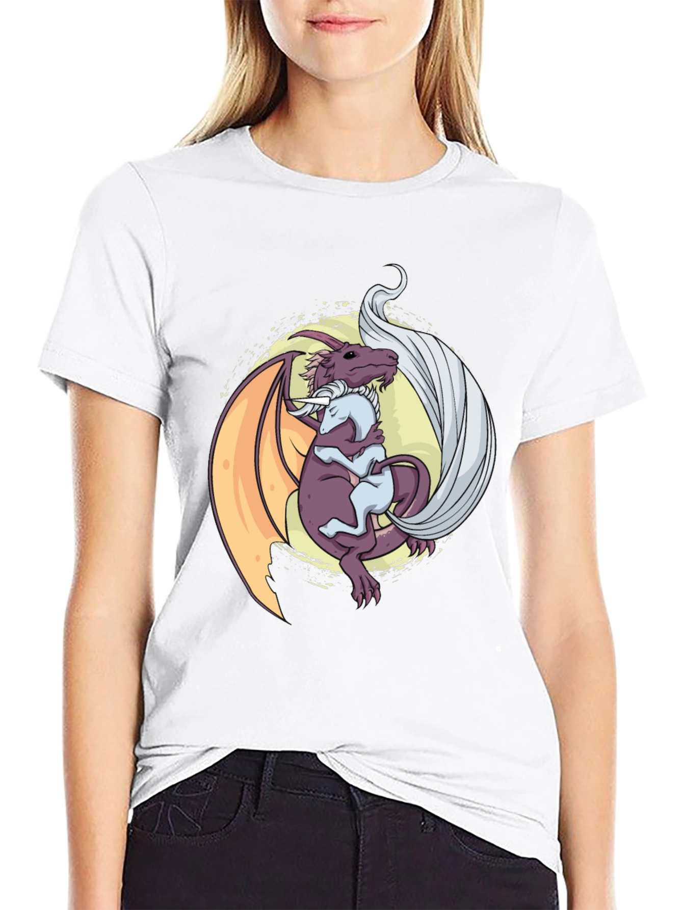 Dragon Hug T-Shirt - Fantasy Graphic Tee