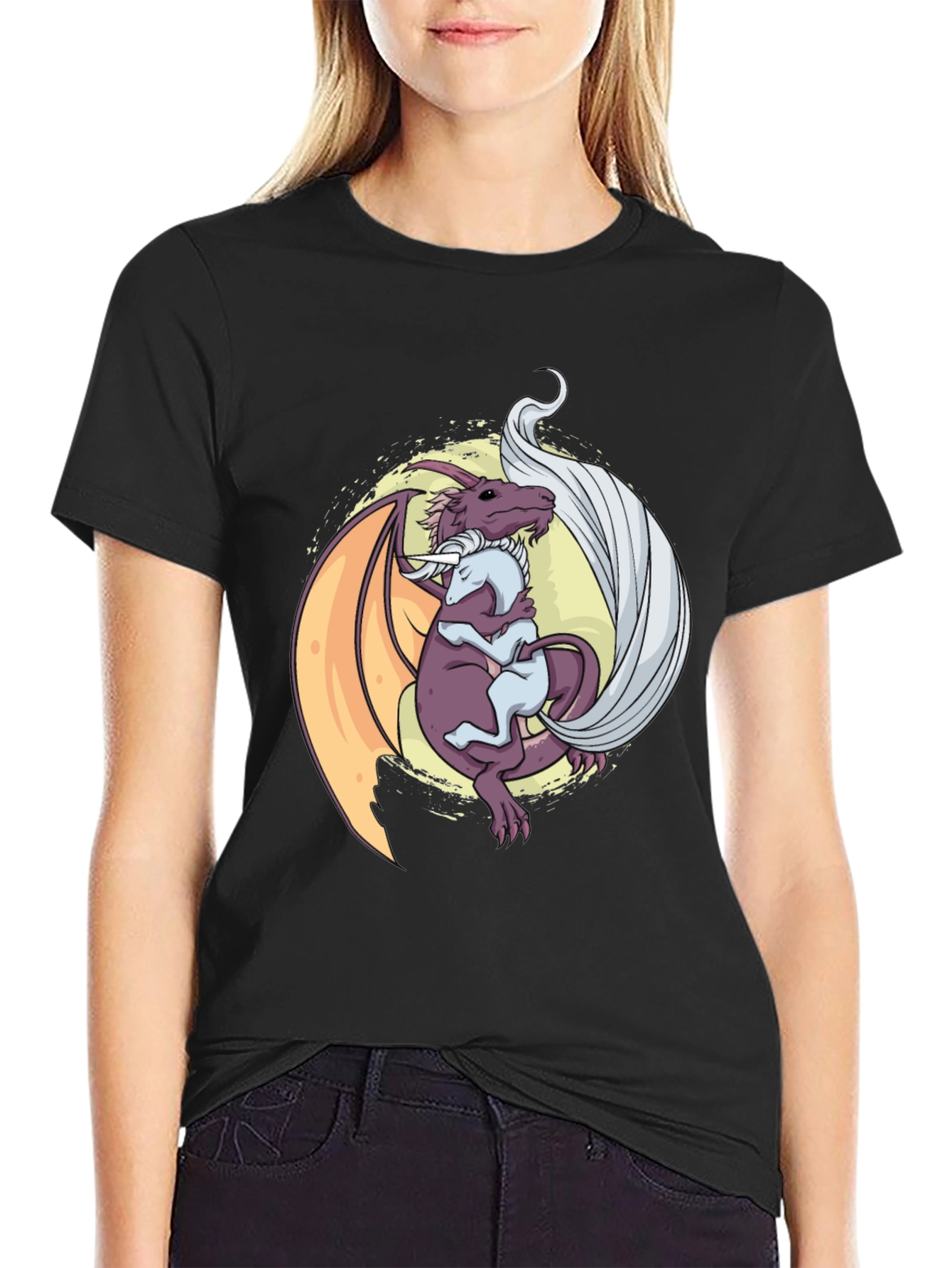 Dragon Hug T-Shirt - Fantasy Graphic Tee