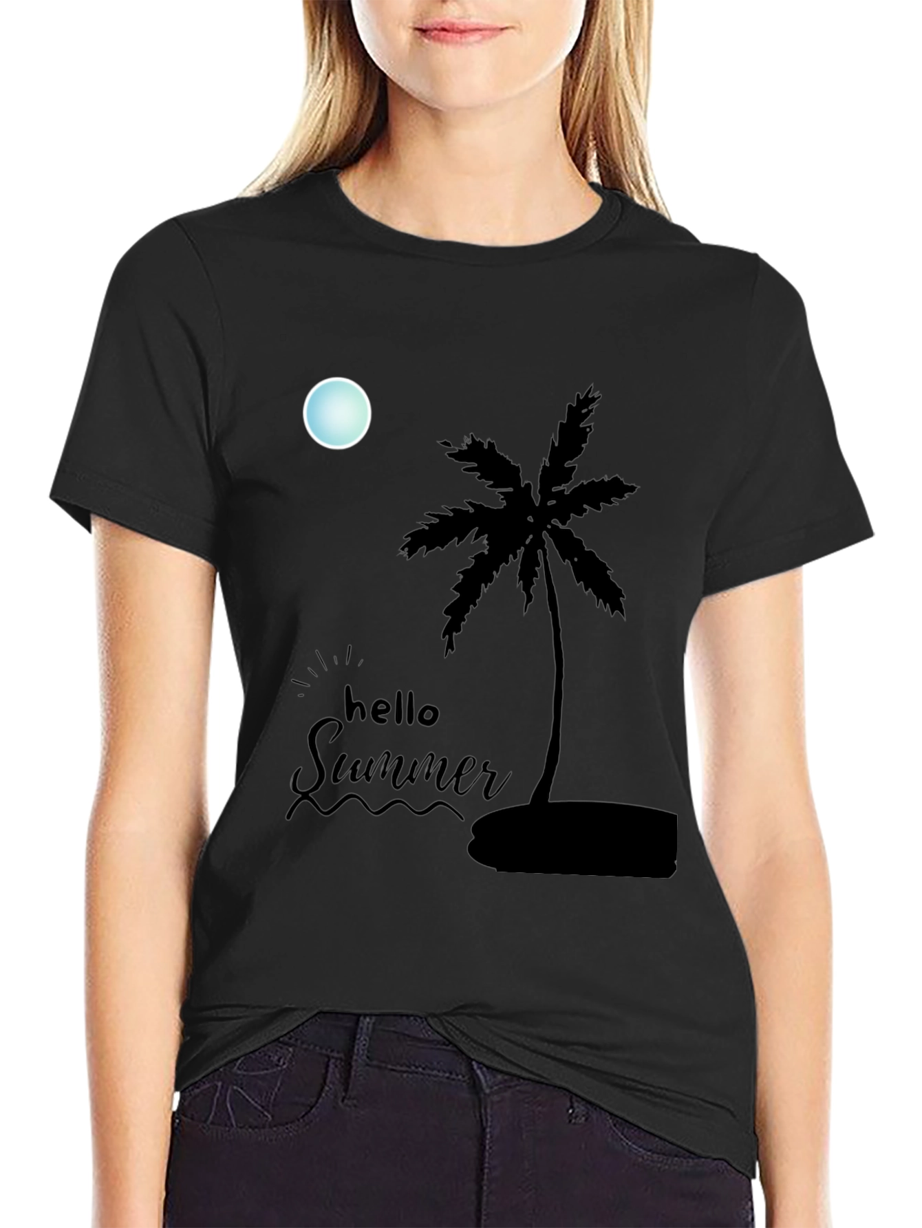 Summer Vibe Black T-Shirt
