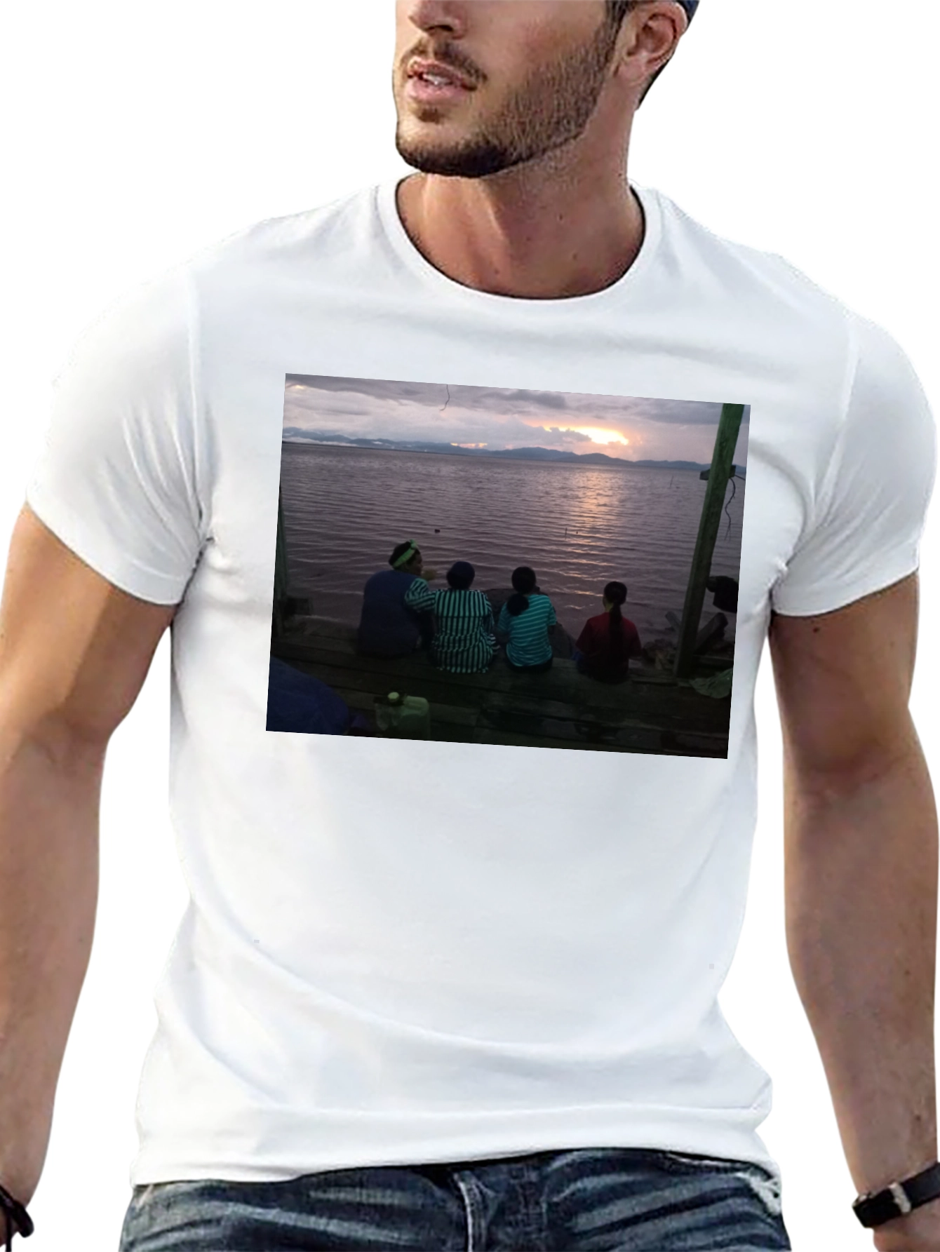 Sunset Scene Tee - Lakeside Serenity