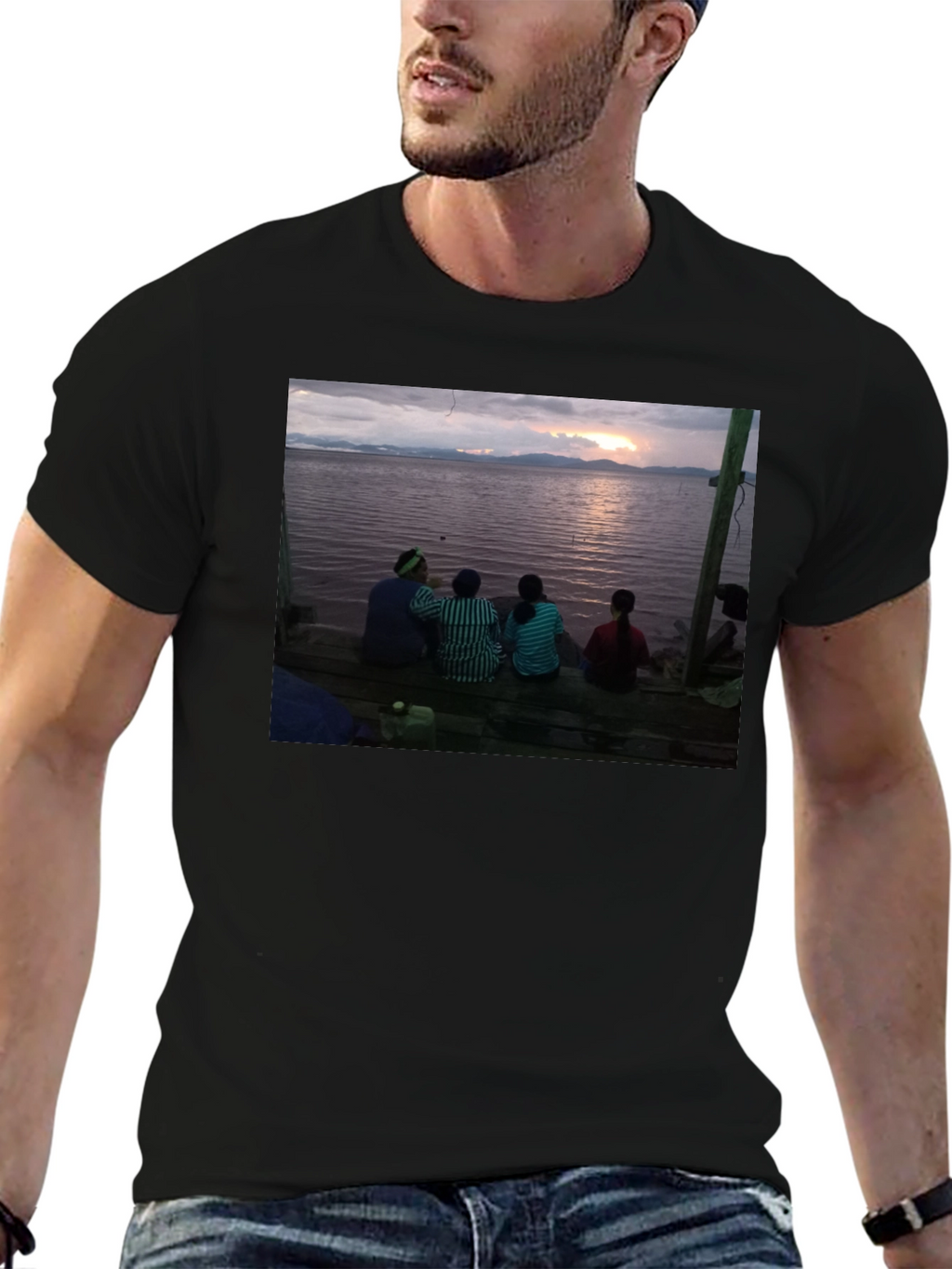 Sunset Scene Tee - Lakeside Serenity