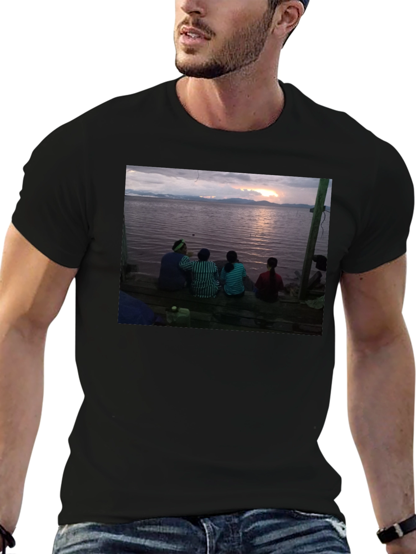Sunset Scene Tee - Lakeside Serenity