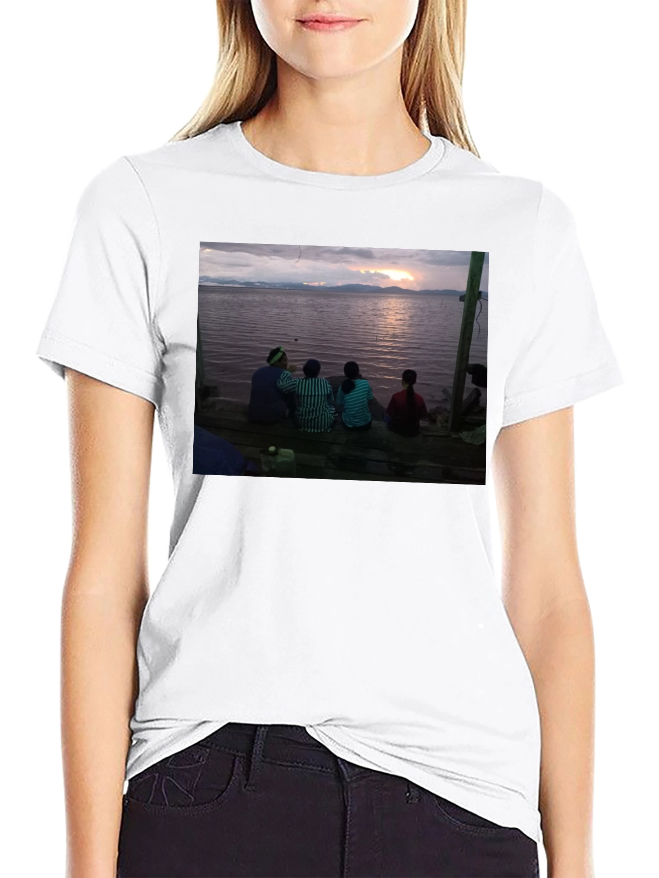 Sunset Scene Tee - Lakeside Serenity