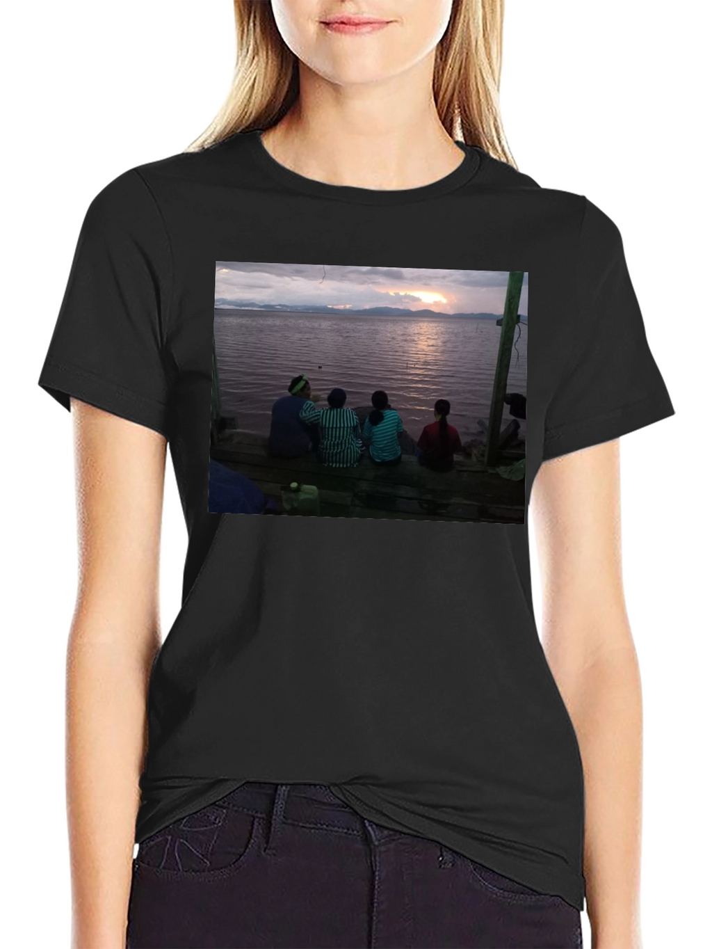 Sunset Scene Tee - Lakeside Serenity