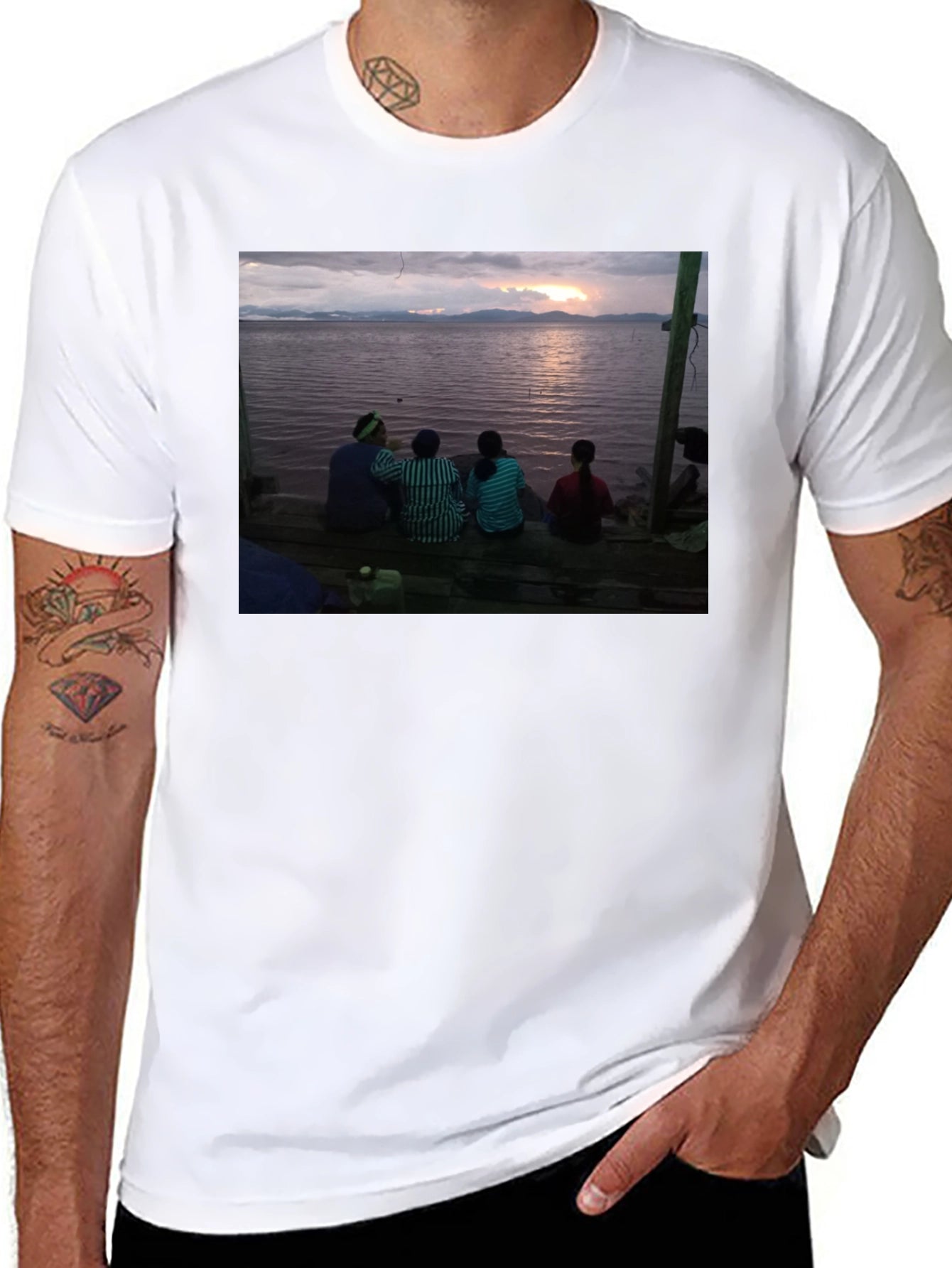 Sunset Scene Tee - Lakeside Serenity