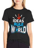 Ideas Rule the World Graphic T-Shirt - Black