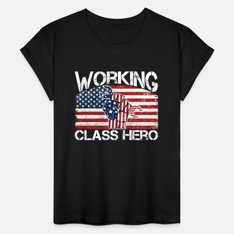 Working Class Hero T-Shirt USA Flag Men Women Tee
