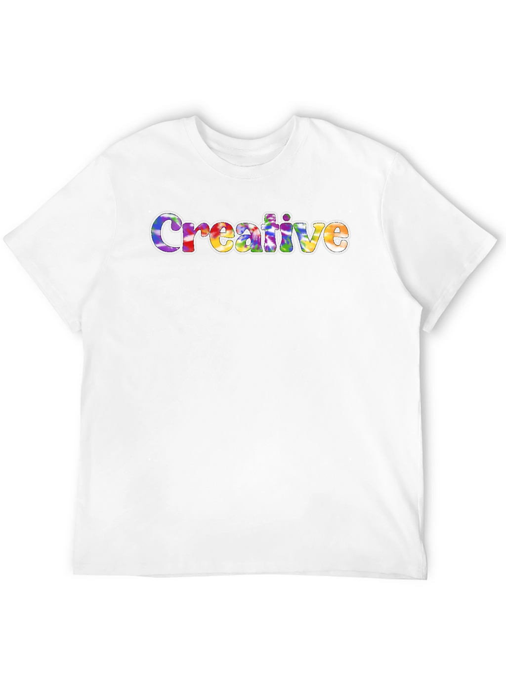 Creative Tie-Dye Word Art T-Shirt