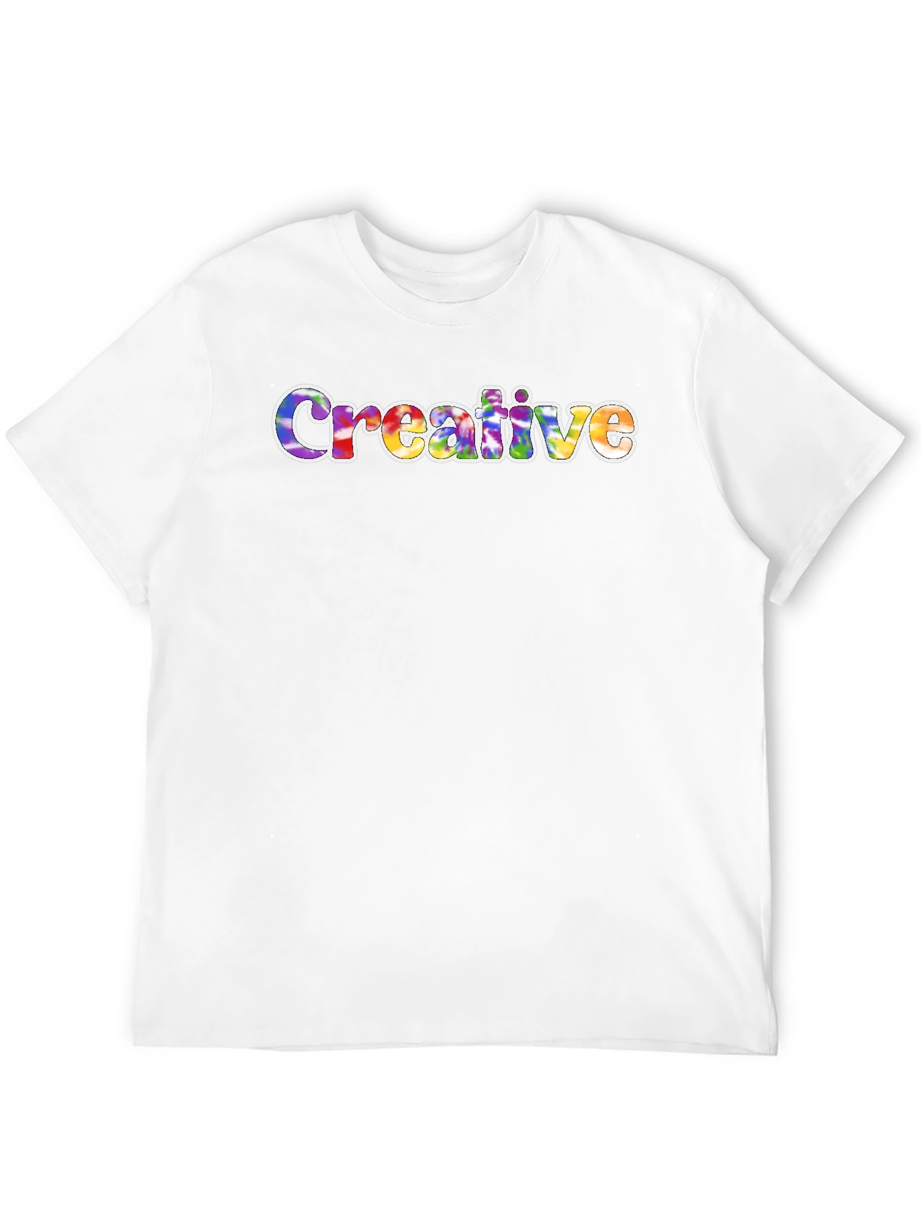 Creative Tie-Dye Word Art T-Shirt