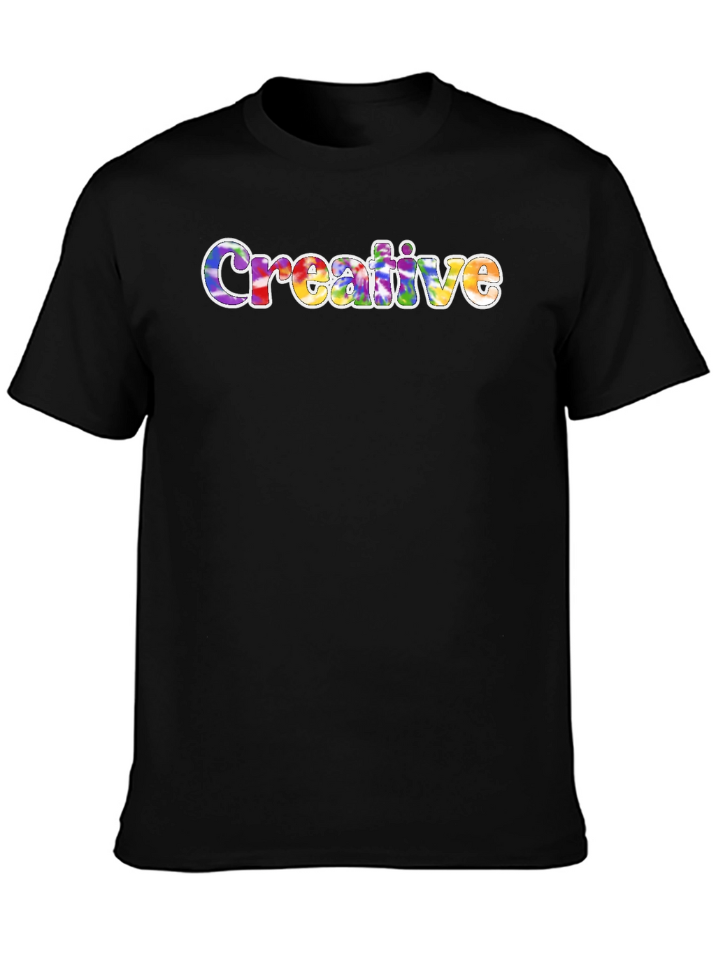 Creative Tie-Dye Word Art T-Shirt