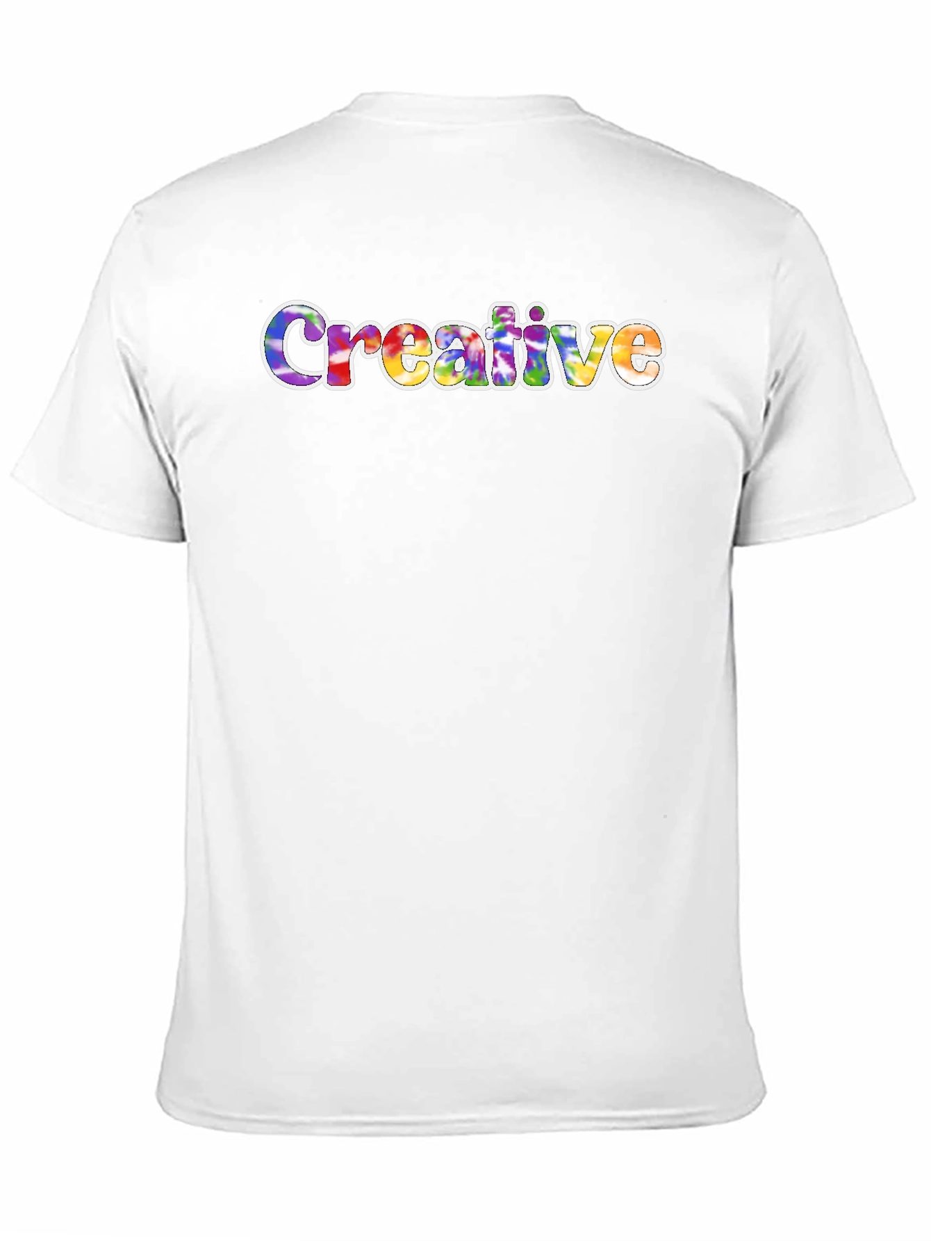 Creative Tie-Dye Word Art T-Shirt