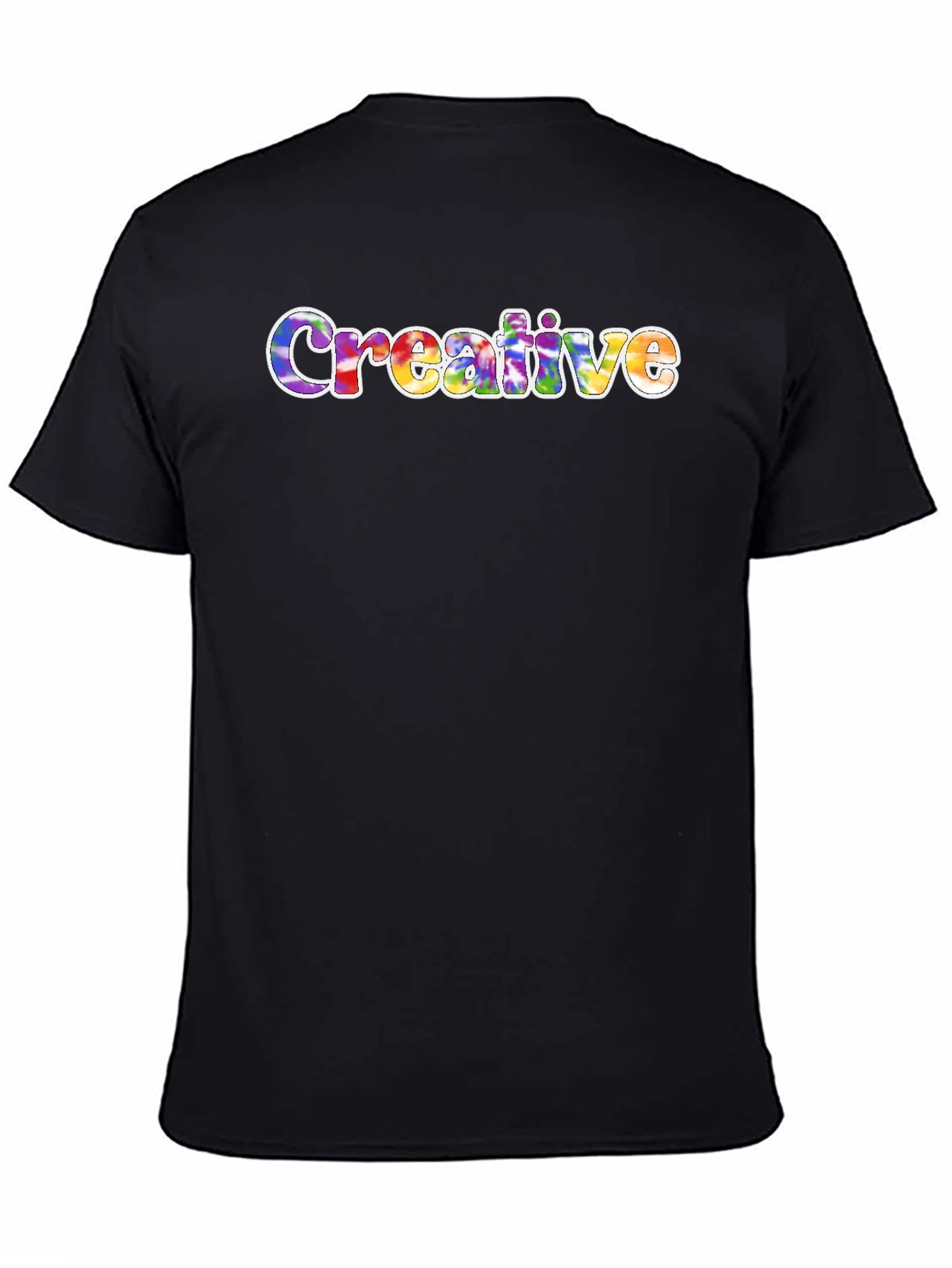Creative Tie-Dye Word Art T-Shirt