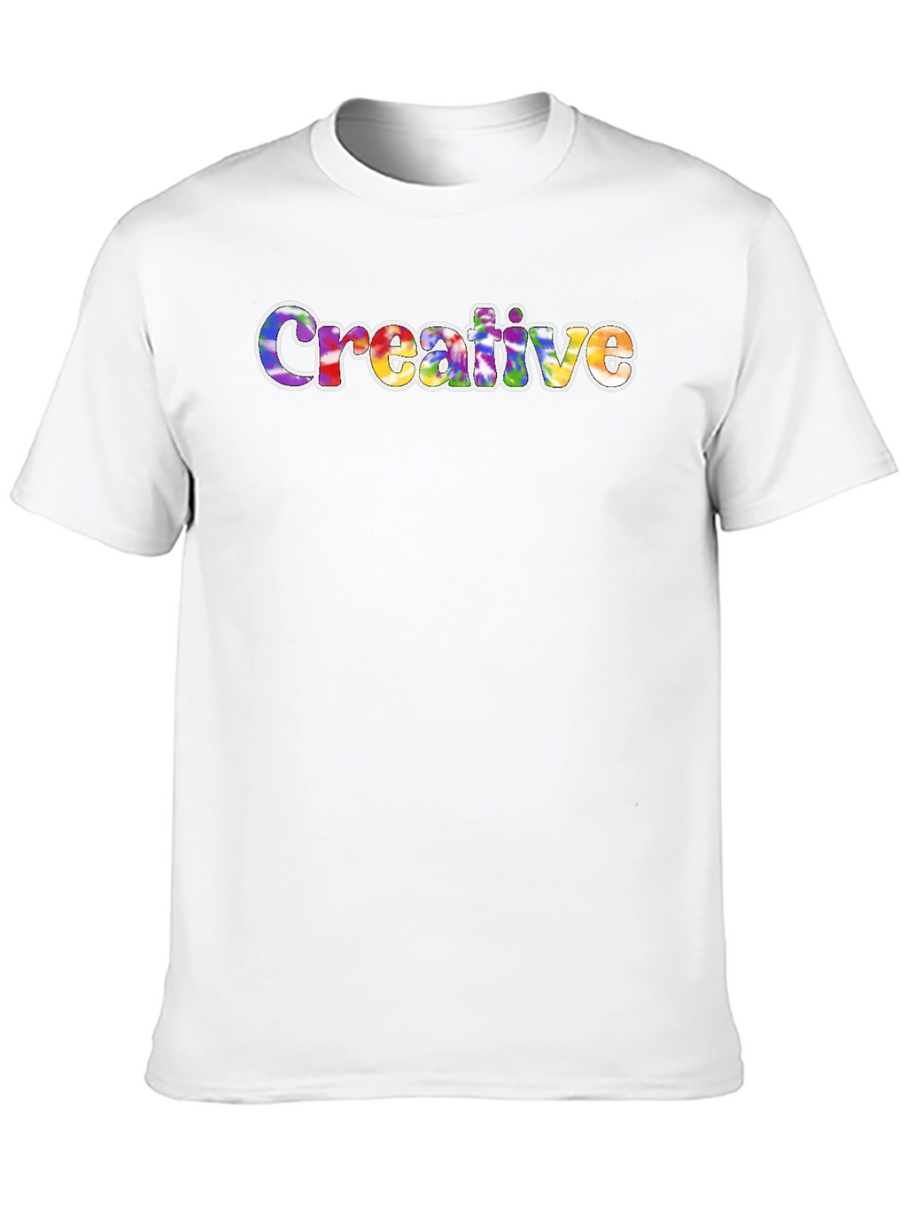 Creative Tie-Dye Word Art T-Shirt