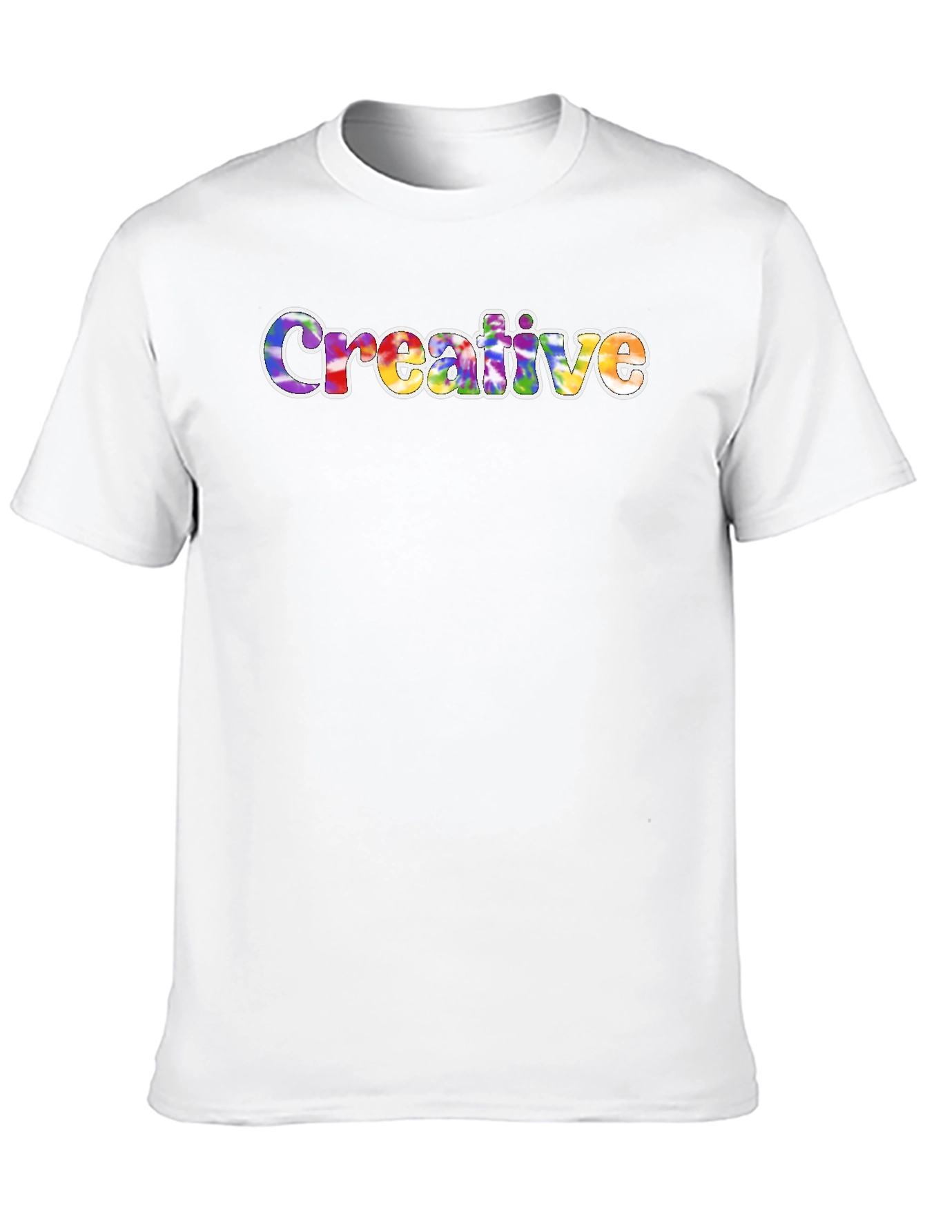 Creative Tie-Dye Word Art T-Shirt