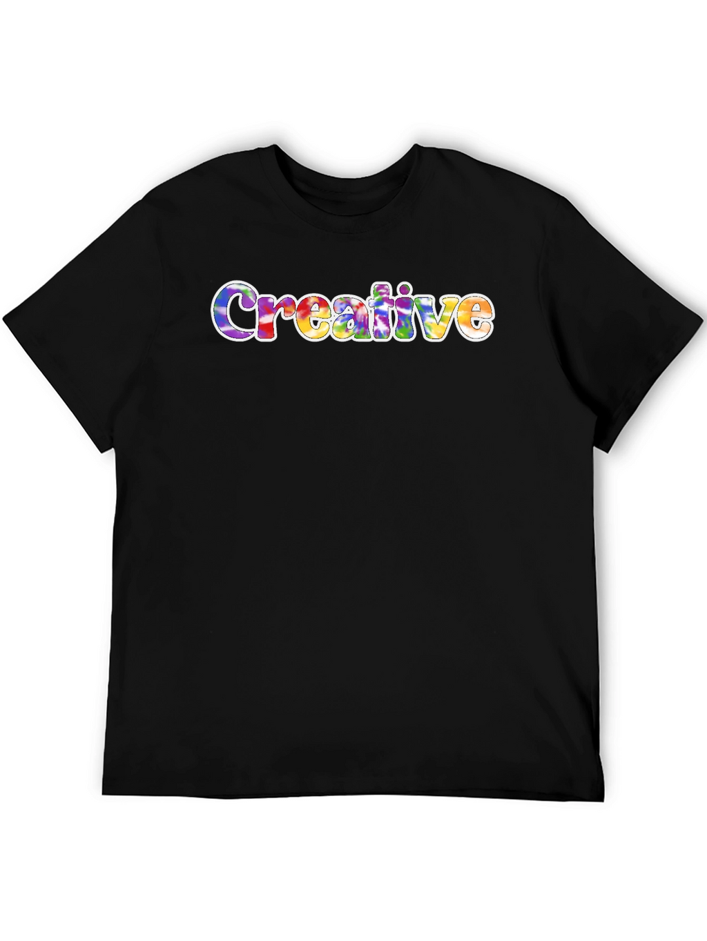 Creative Tie-Dye Word Art T-Shirt