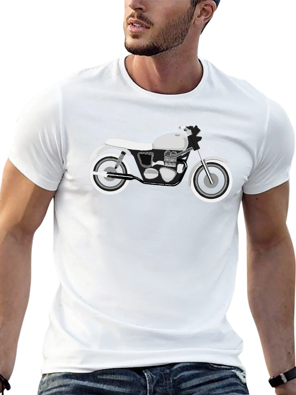Motorcycle Graphic T-Shirt - Black