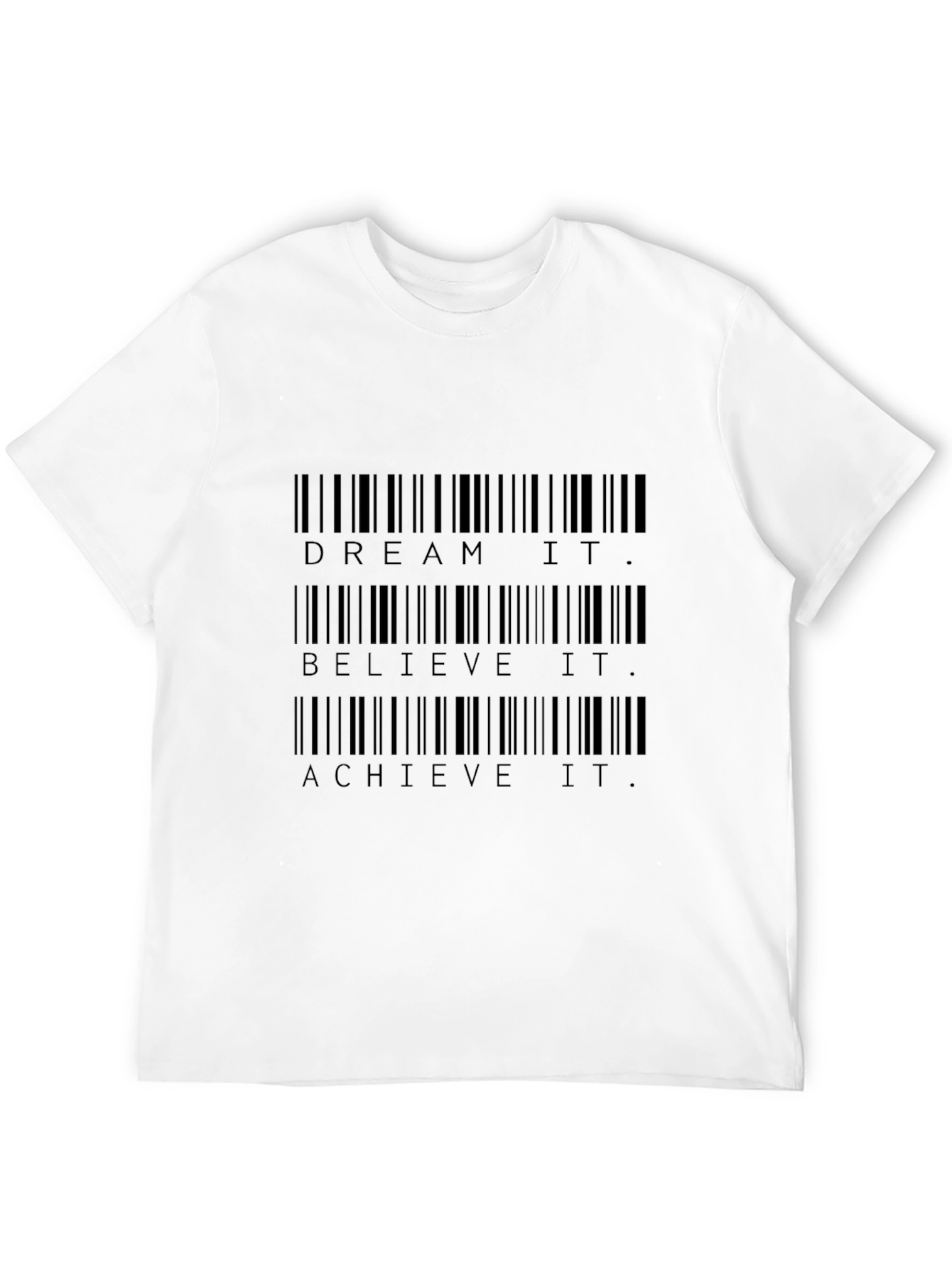 Dream Believe Achieve Barcode T-Shirt - Motivational Tee
