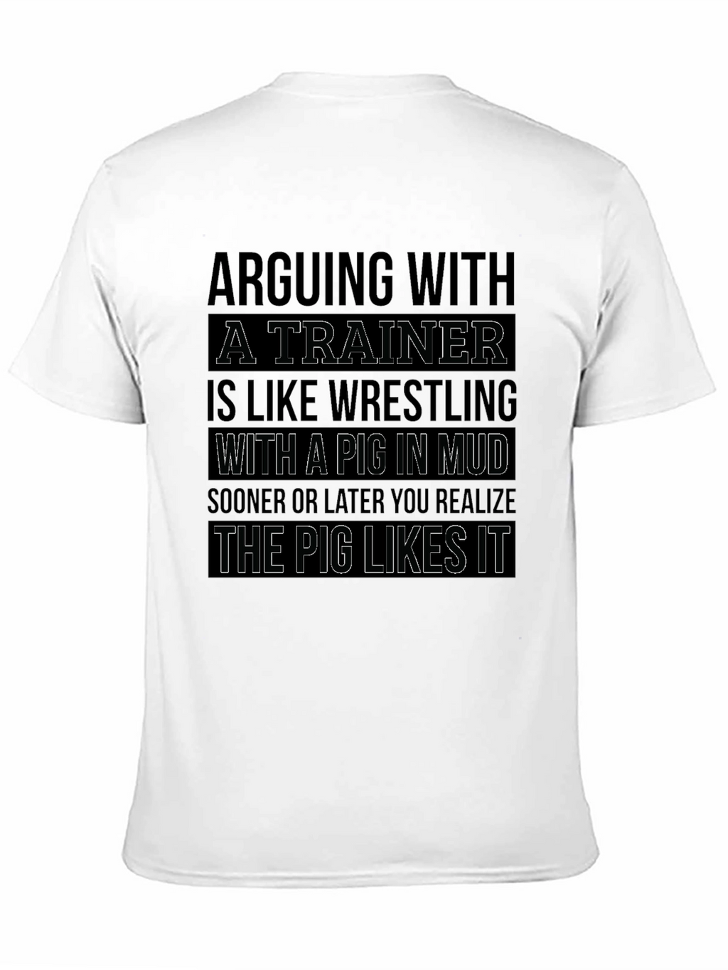 Trainer Wrestling Pig Mud Funny Graphic T-Shirt