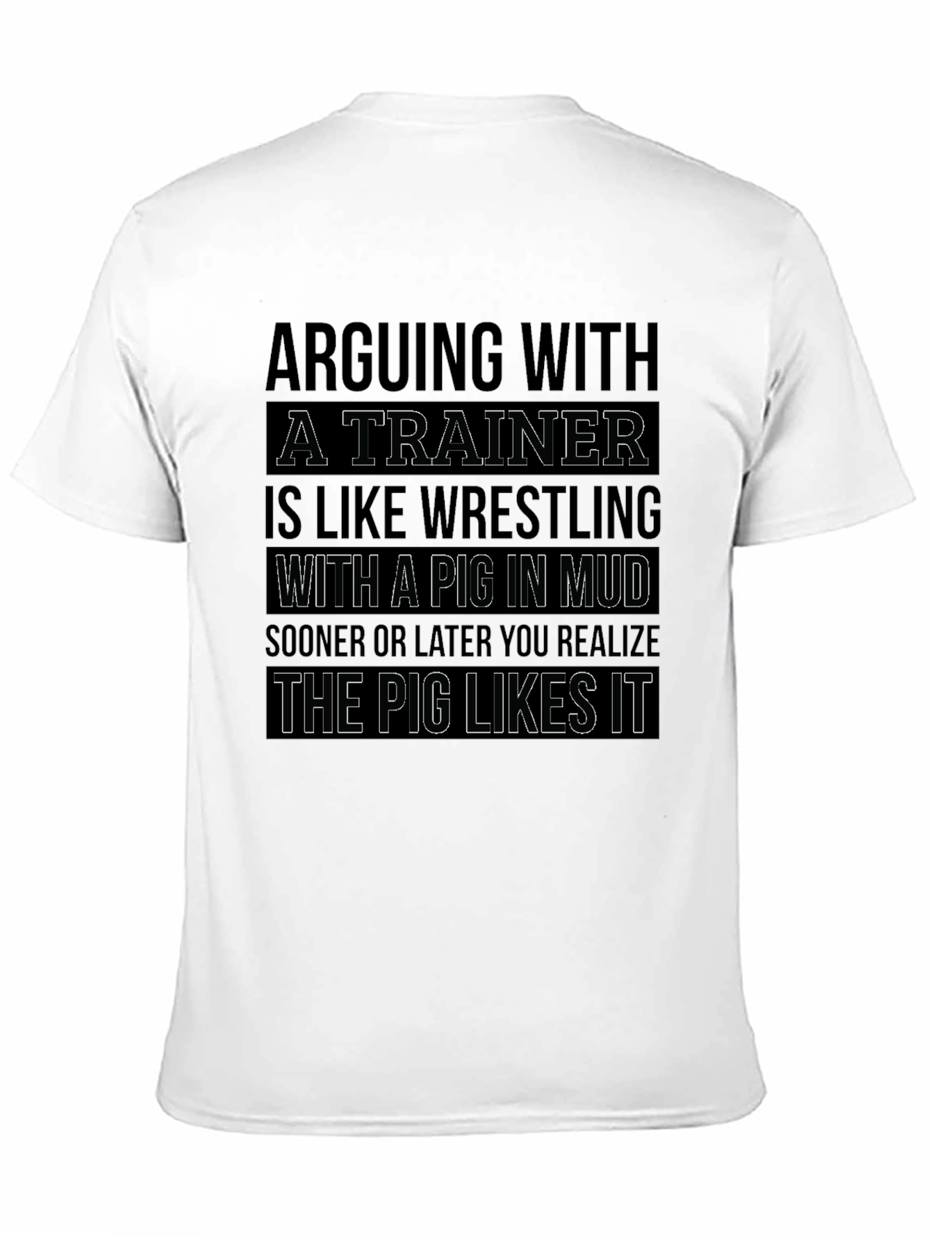 Trainer Wrestling Pig Mud Funny Graphic T-Shirt