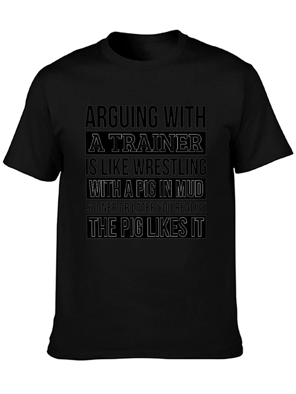Trainer Wrestling Pig Mud Funny Graphic T-Shirt