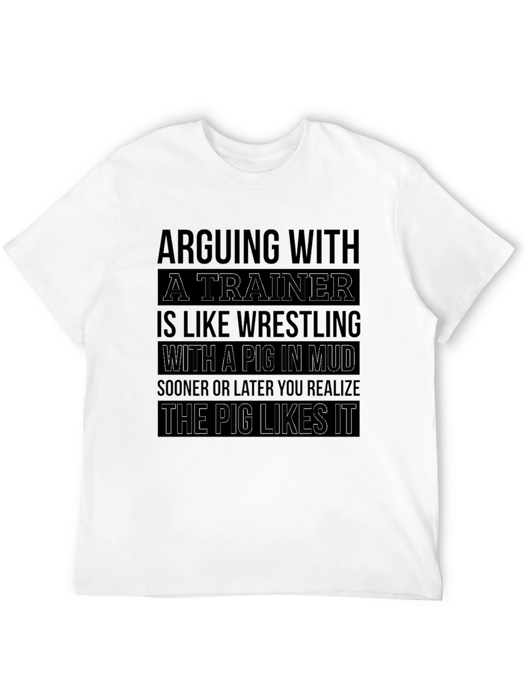 Trainer Wrestling Pig Mud Funny Graphic T-Shirt