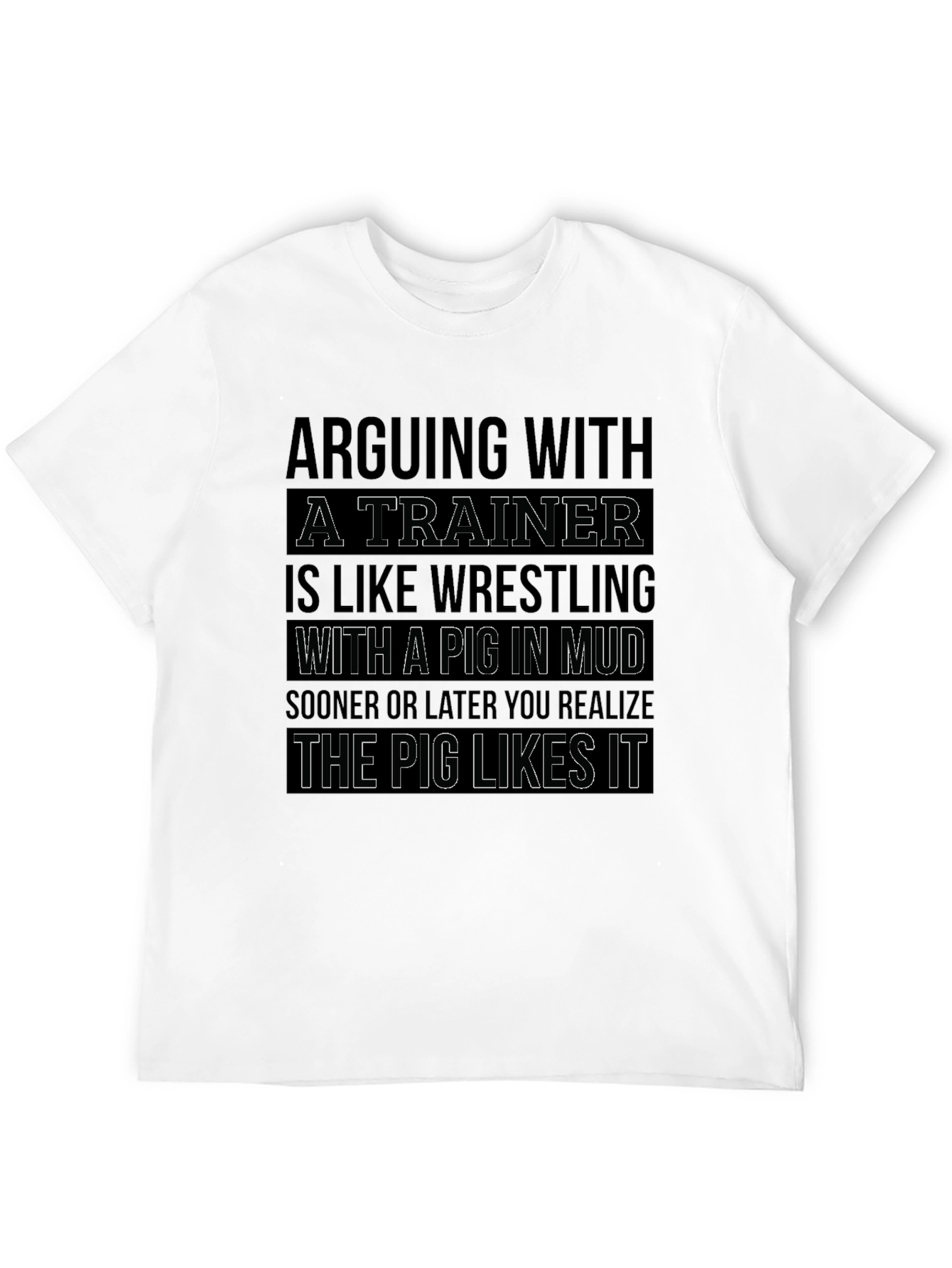 Trainer Wrestling Pig Mud Funny Graphic T-Shirt