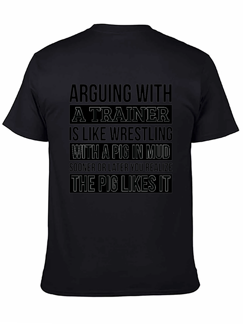 Trainer Wrestling Pig Mud Funny Graphic T-Shirt