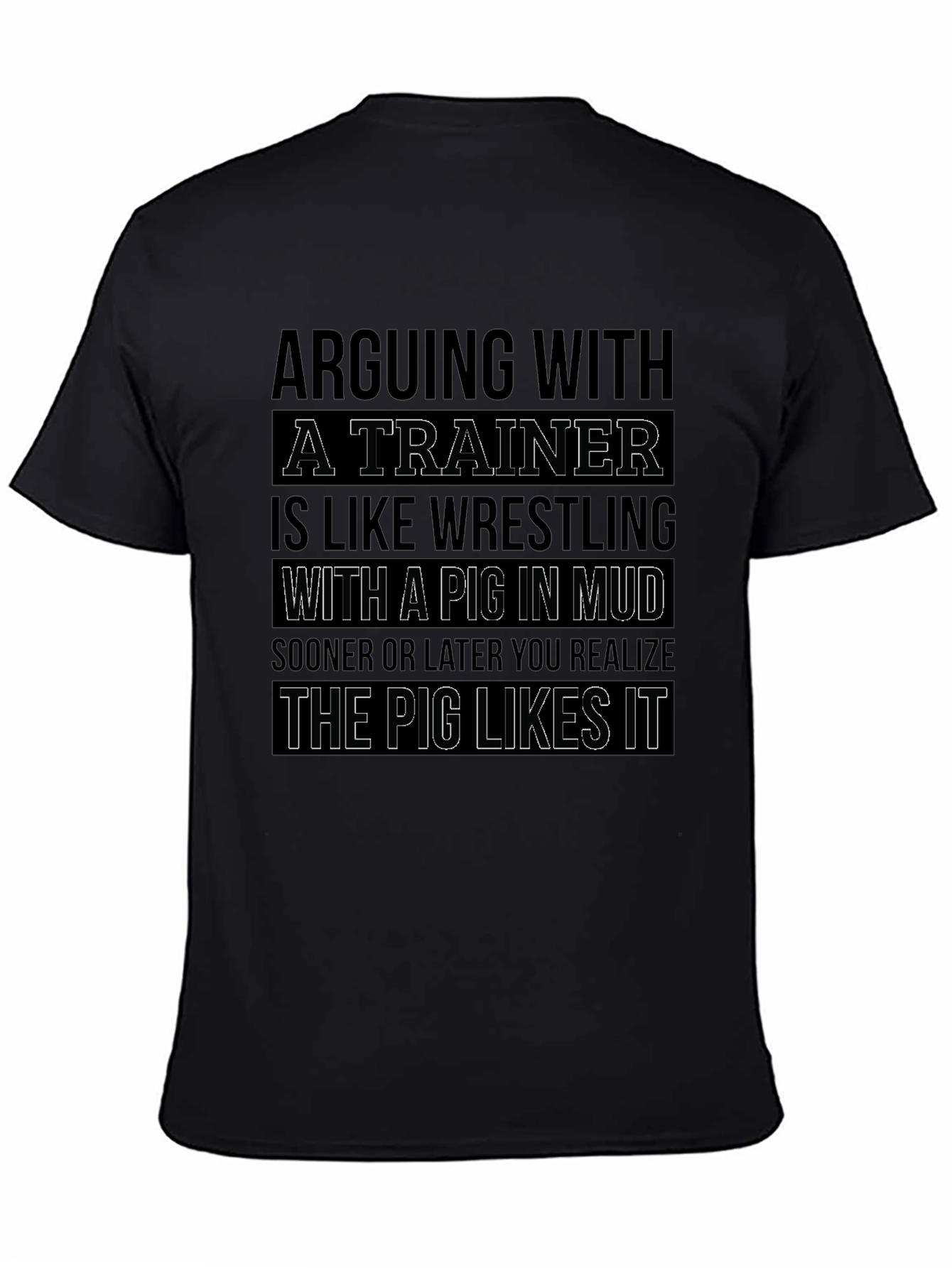 Trainer Wrestling Pig Mud Funny Graphic T-Shirt