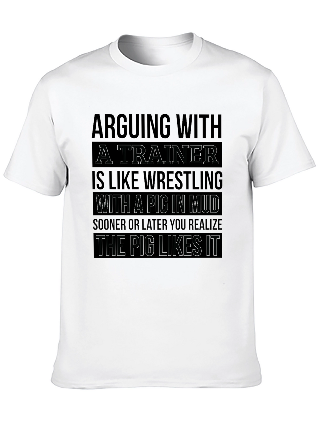 Trainer Wrestling Pig Mud Funny Graphic T-Shirt