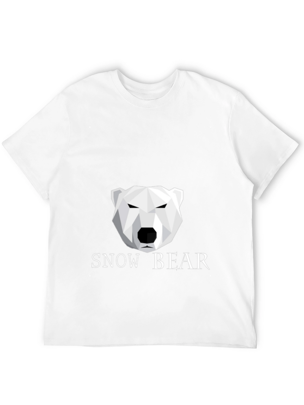 Geometric Polar Bear Black T-Shirt - Snow Bear Design