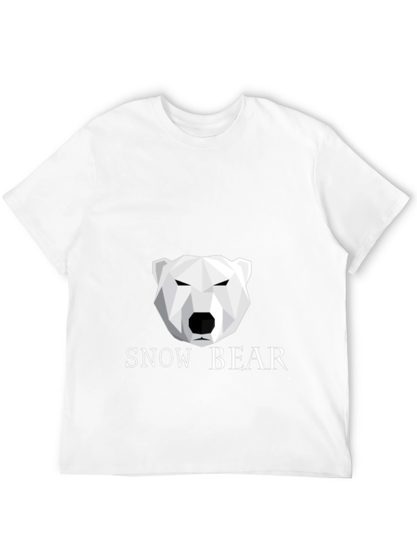 Geometric Polar Bear Black T-Shirt - Snow Bear Design