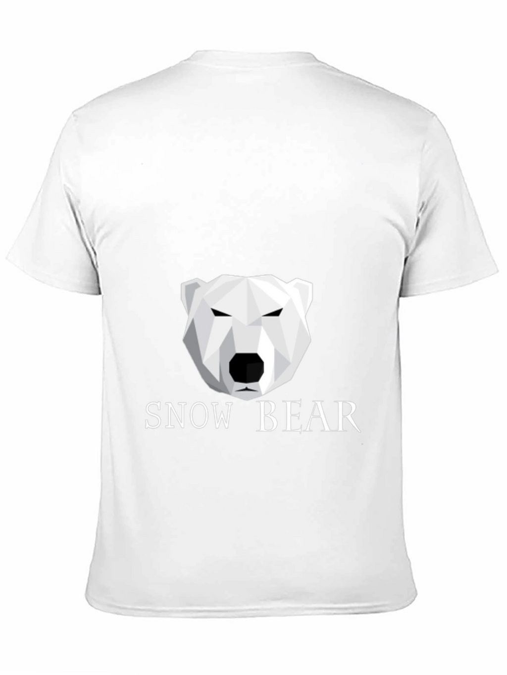 Geometric Polar Bear Black T-Shirt - Snow Bear Design