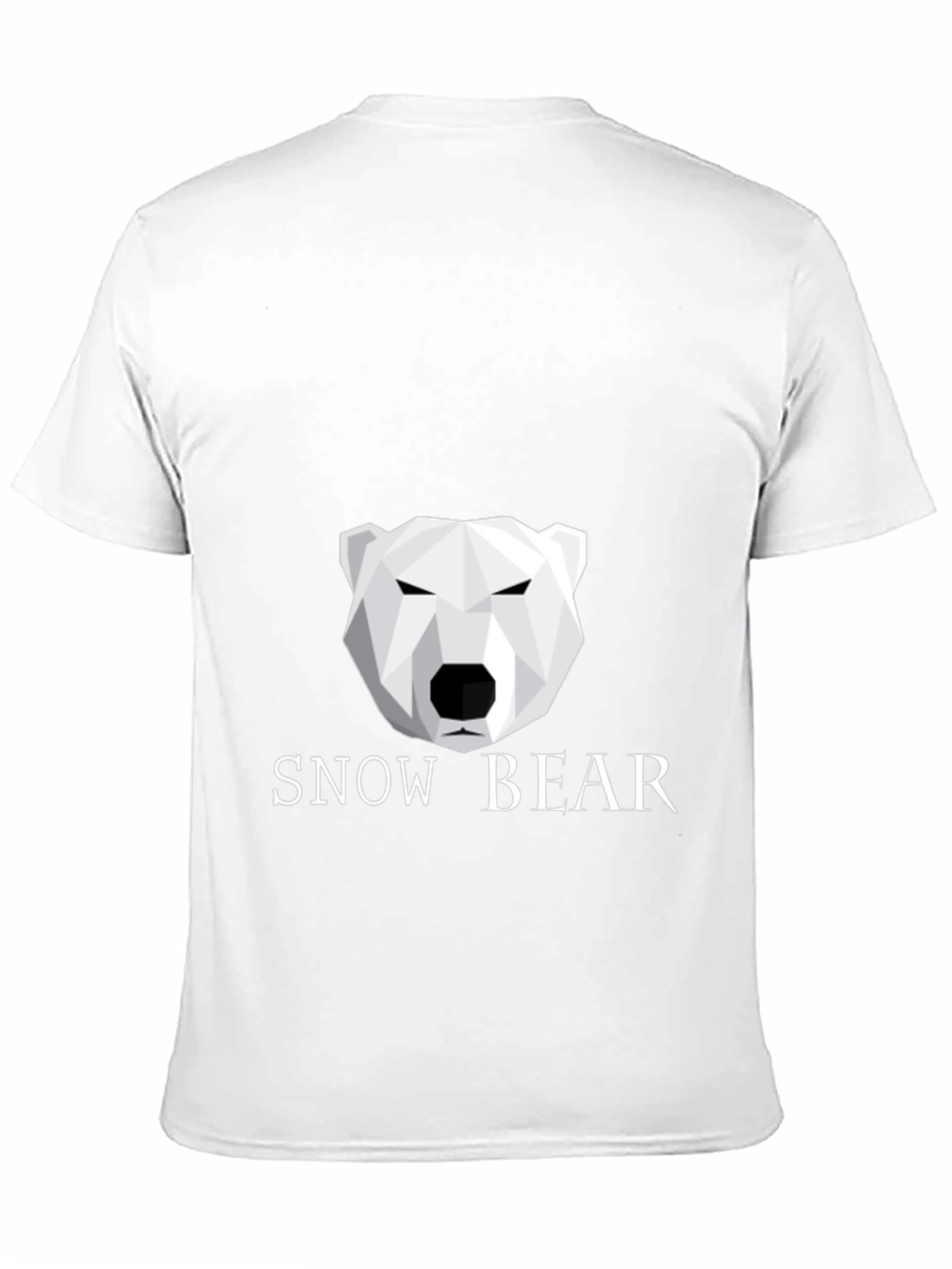 Geometric Polar Bear Black T-Shirt - Snow Bear Design