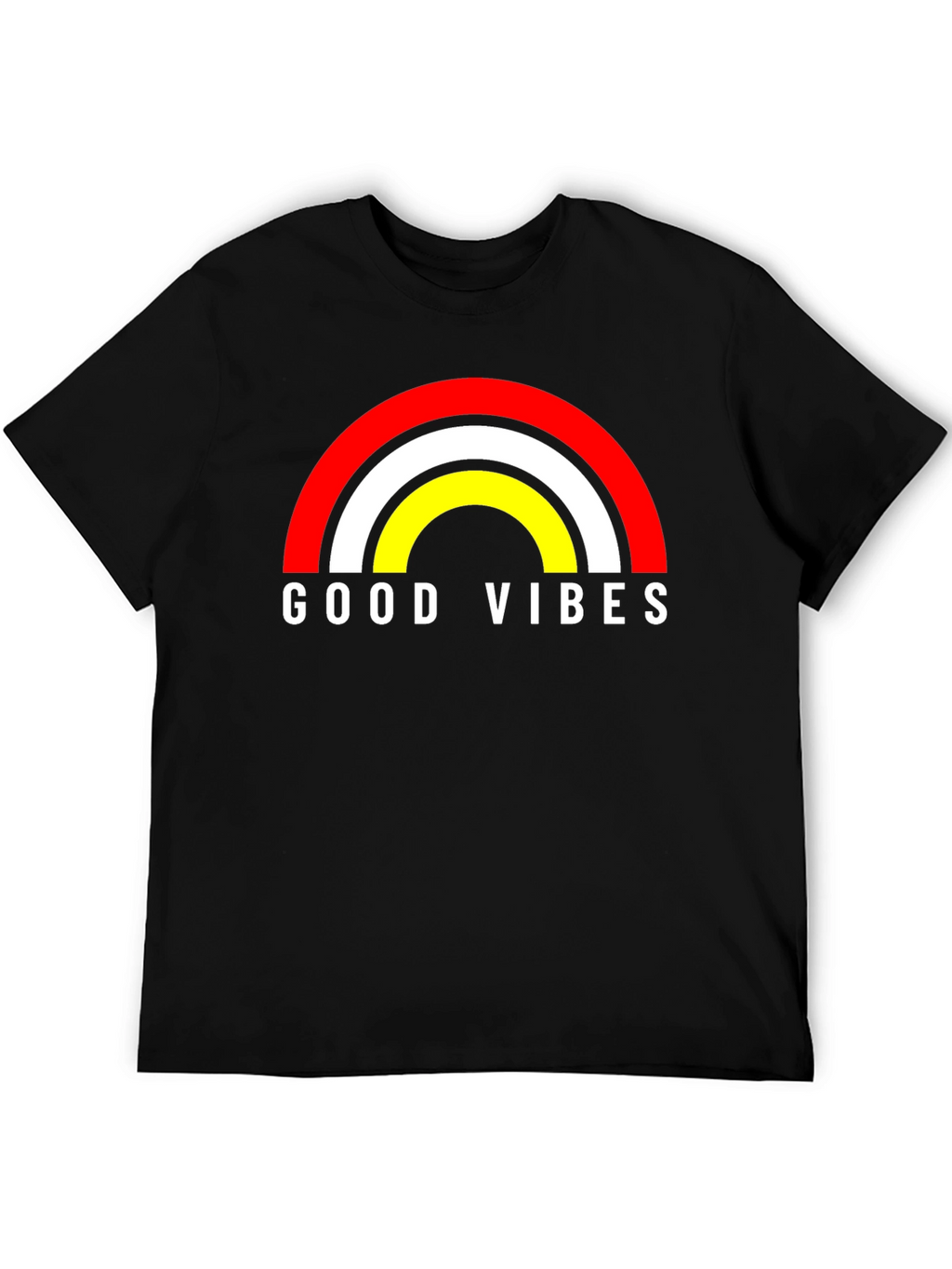 Good Vibes Rainbow Graphic Tee - Black