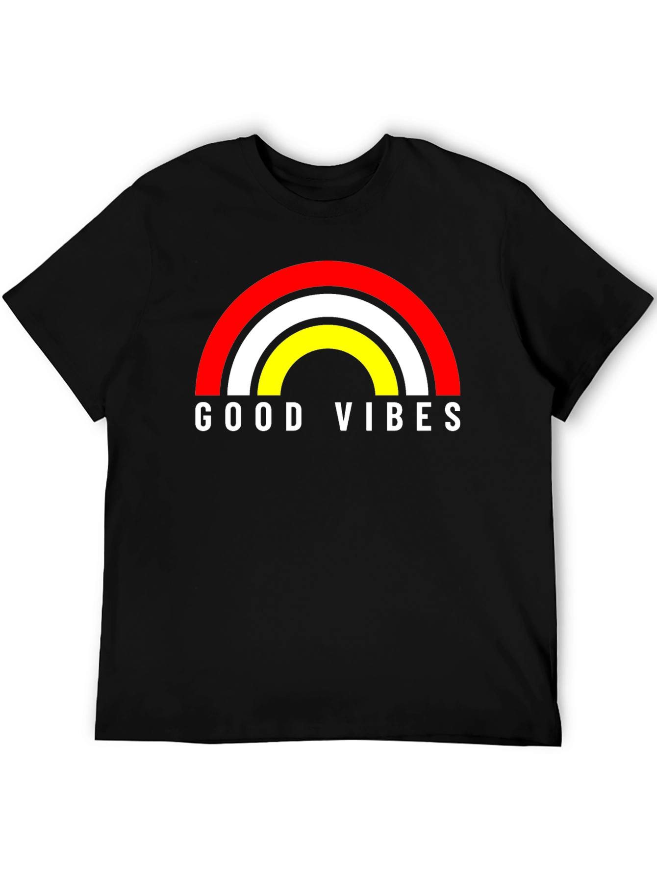 Good Vibes Rainbow Graphic Tee - Black