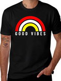 Good Vibes Rainbow Graphic Tee - Black