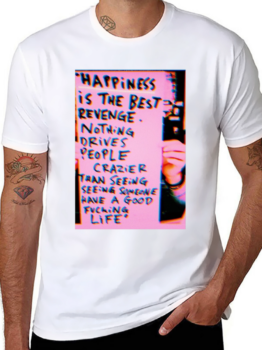 Happiness Revenge Graphic T-Shirt - Black