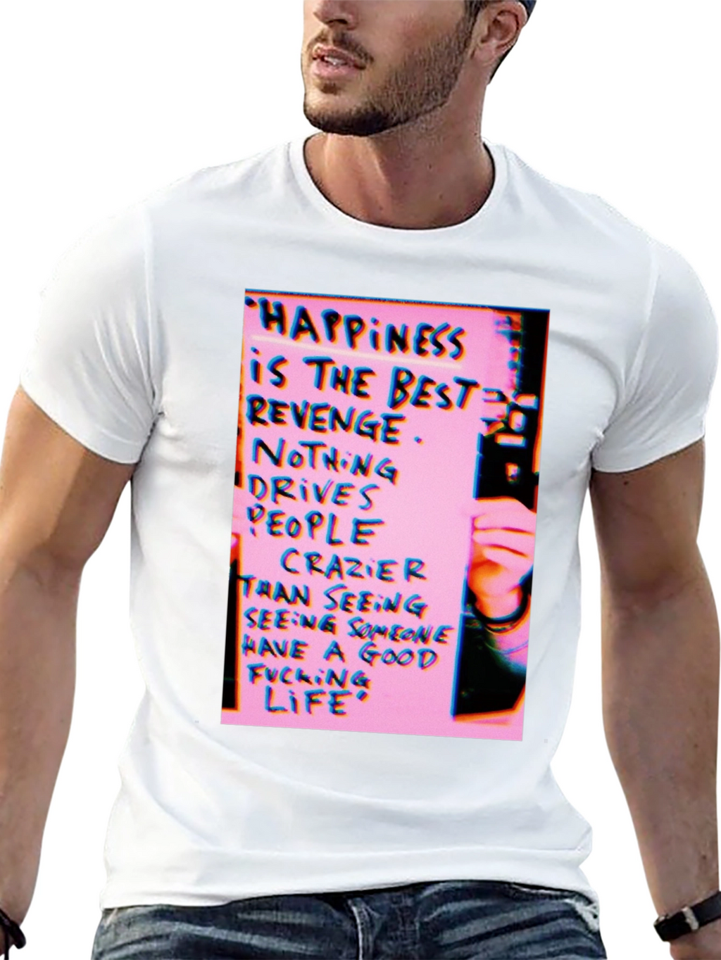 Happiness Revenge Graphic T-Shirt - Black