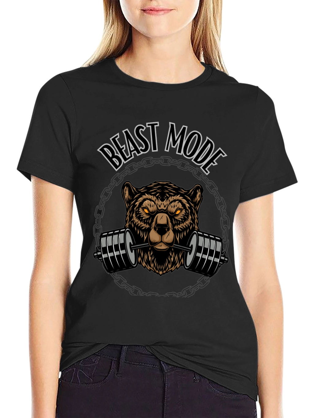 Beast Mode Bear Weightlifting Graphic Tee