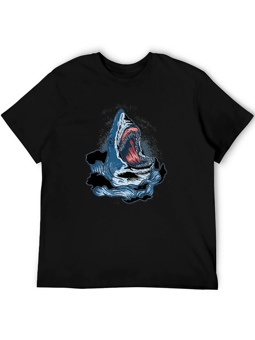 Shark Attack Graphic Print Crew Neck T-Shirt