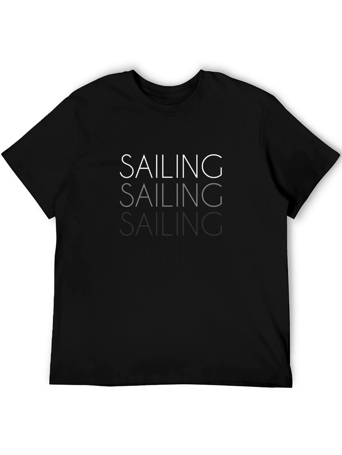 Sailing Graphic Tee - Mens Black Short Sleeve T-Shirt