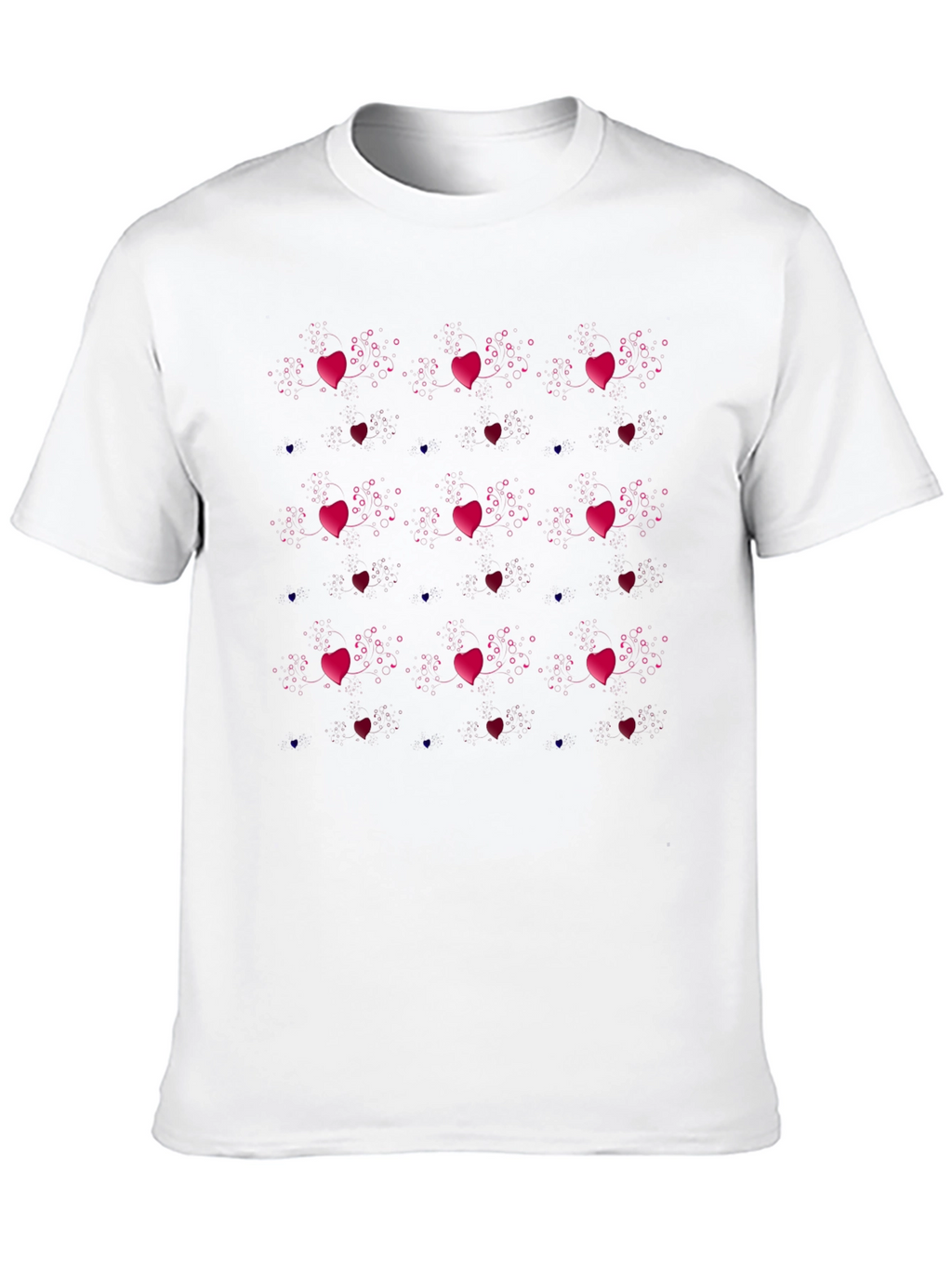 Heart Pattern Black T-Shirt