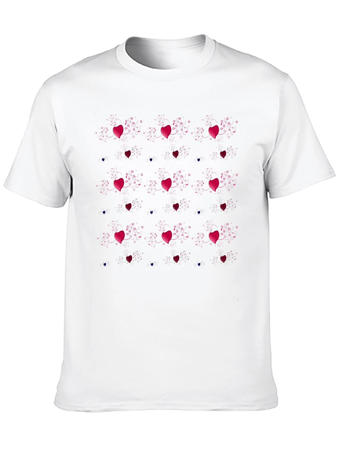 Heart Pattern Black T-Shirt