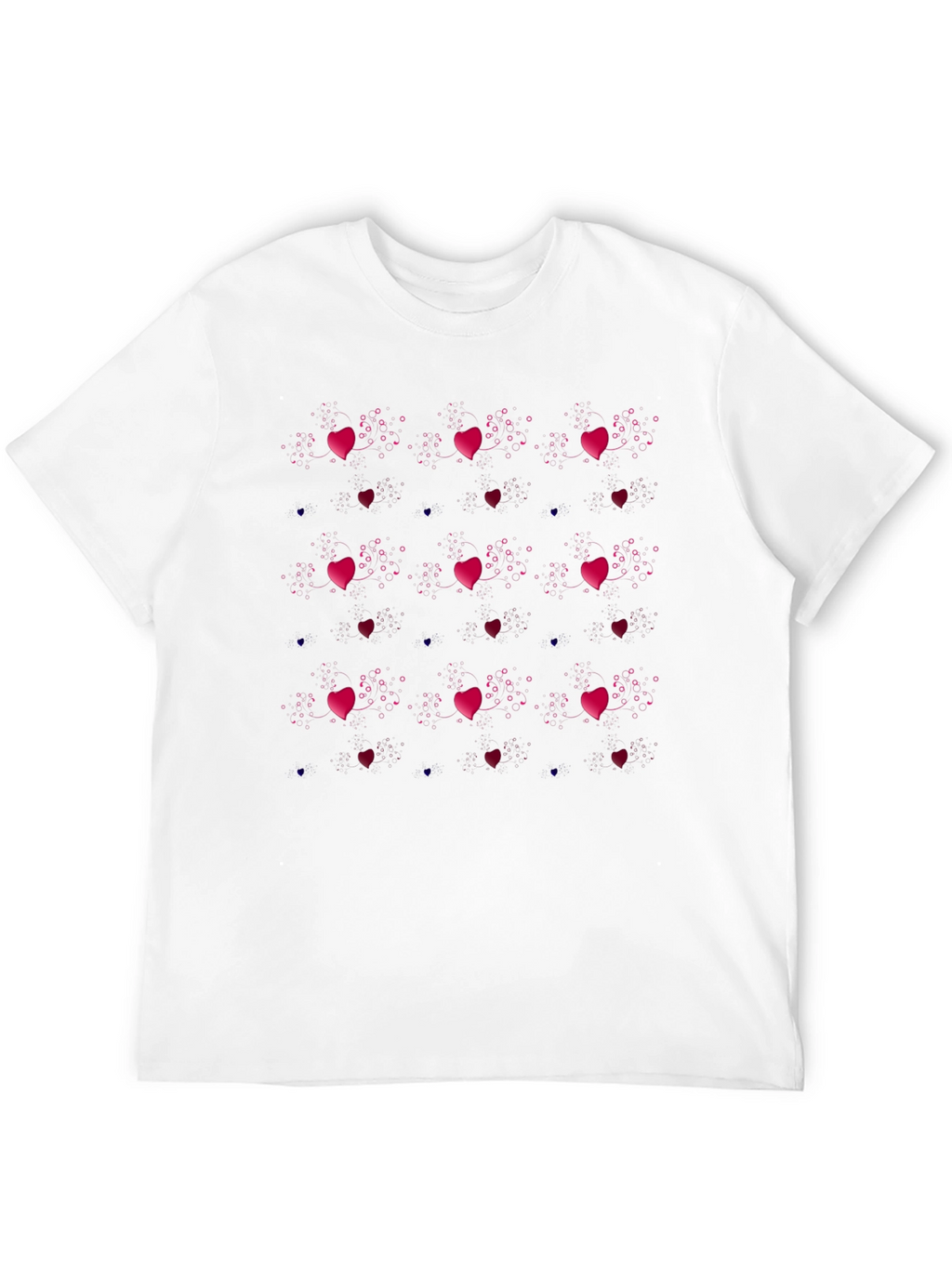 Heart Pattern Black T-Shirt