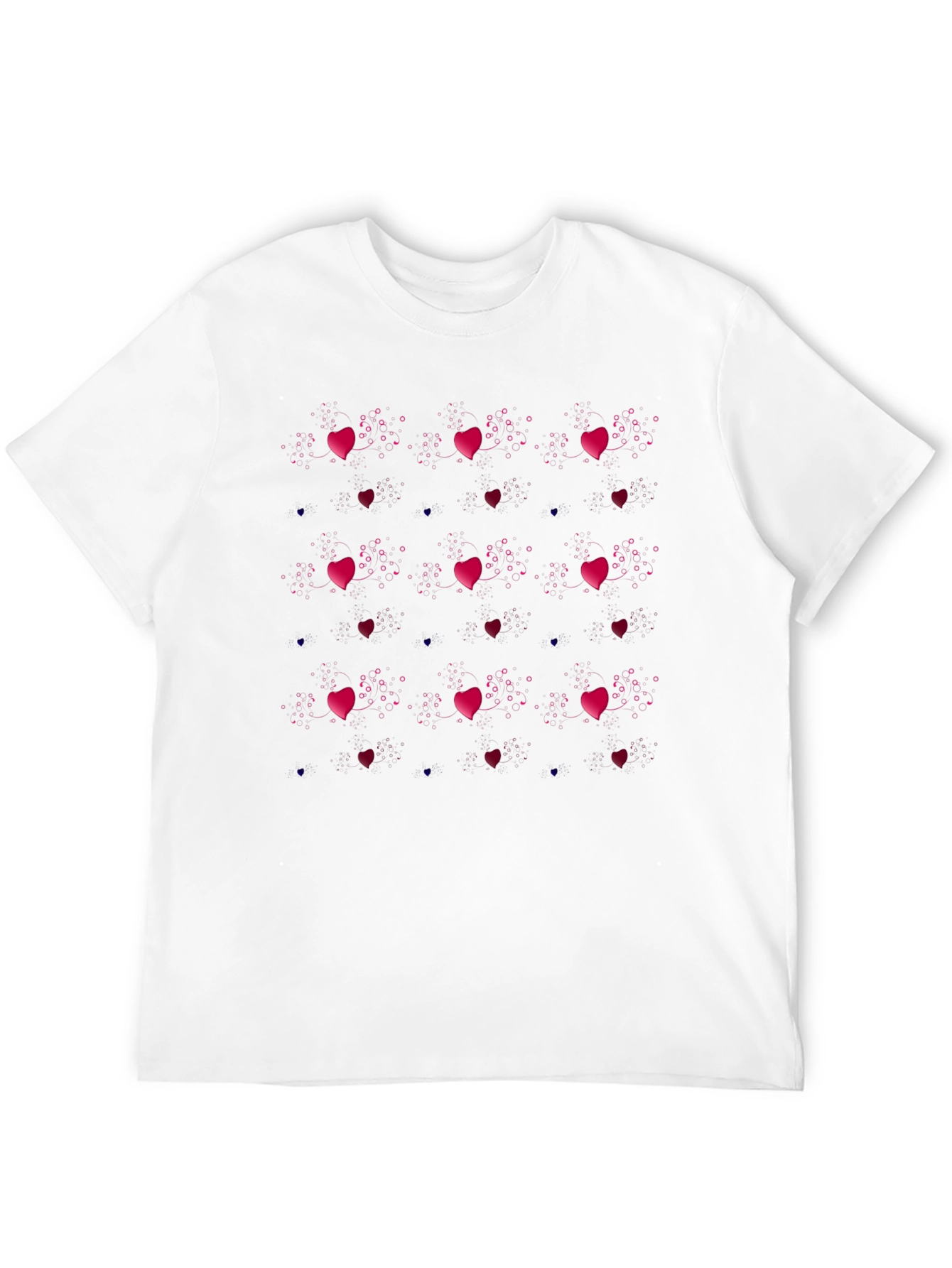Heart Pattern Black T-Shirt