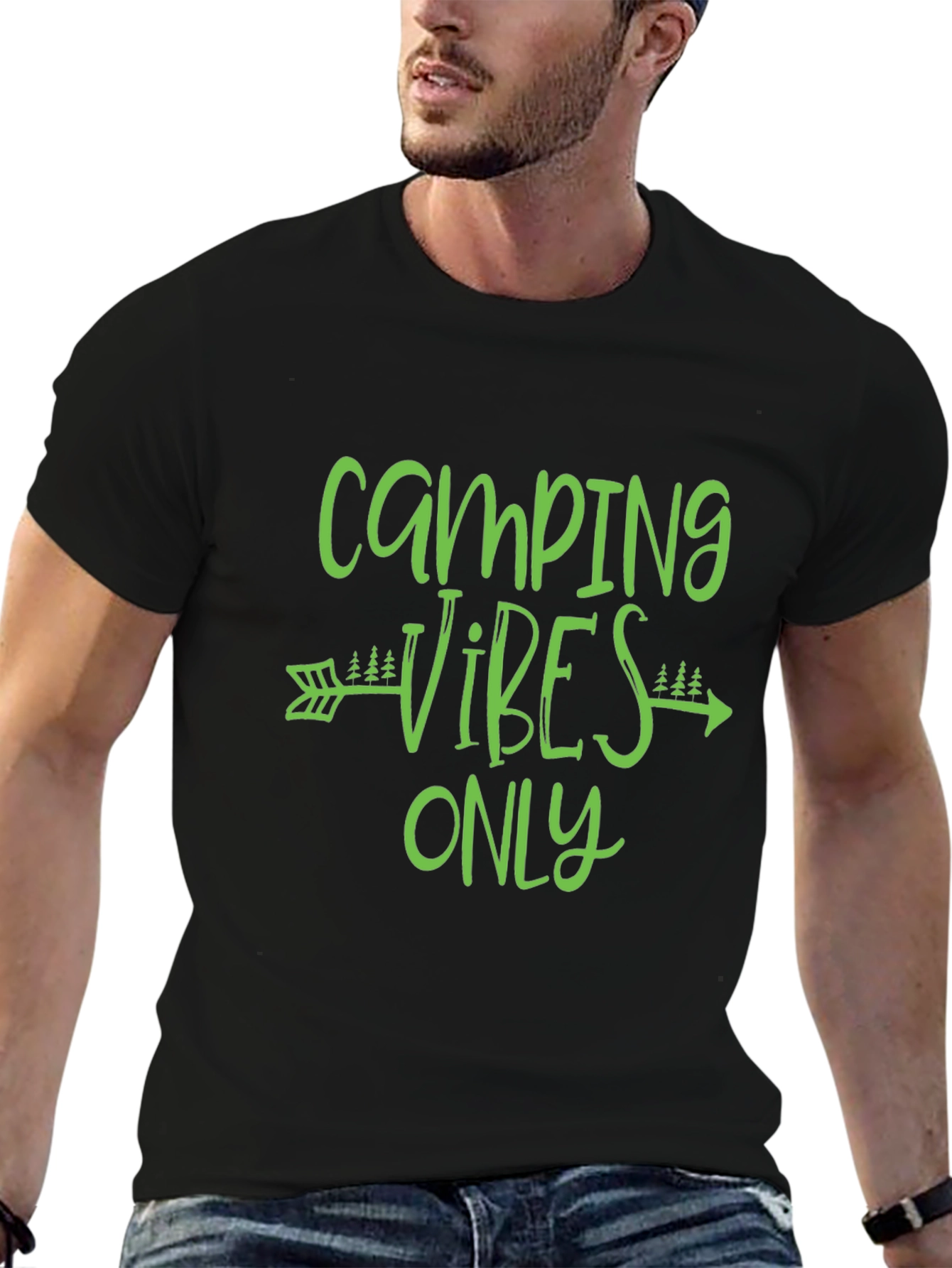 Camping Vibes Only Graphic Tee - Black T-Shirt